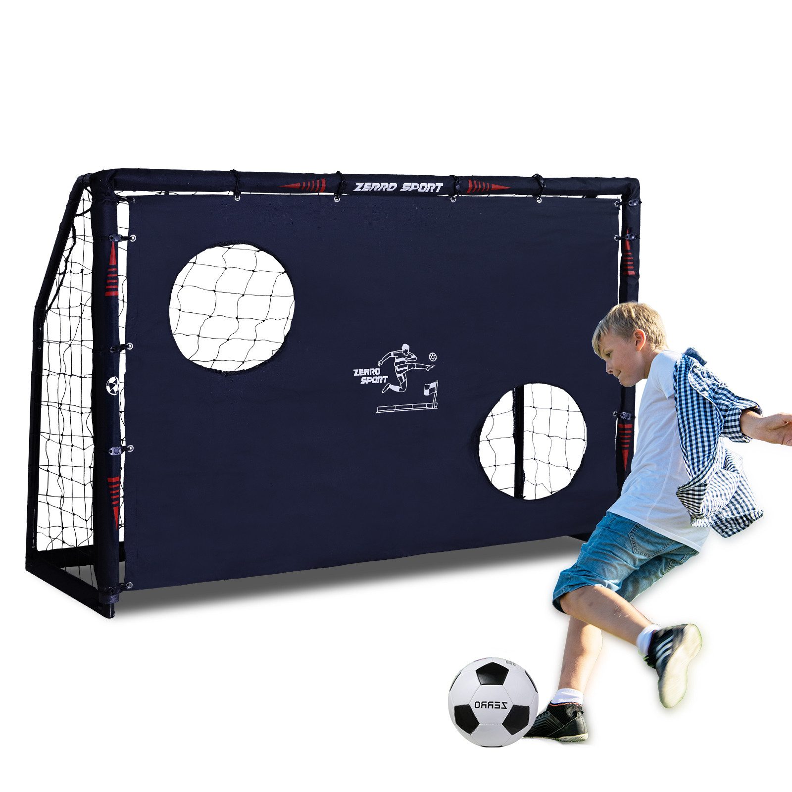 Fußballtor ZERRO Fussballtor Outdoor mit Fußball für Erwachsene Kinder