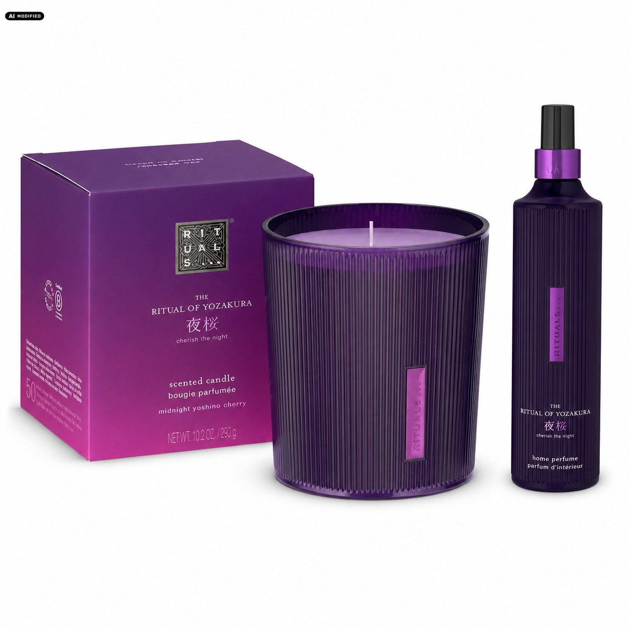 Rituals Duftkerze Rituals The Ritual of Yozakura Candle und Home Perfume Duo., Harmonisch abgestimmtes Yozakura Duft Duo für Zuhause