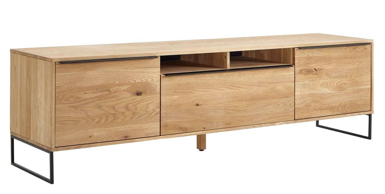 FURNARO Lowboard MONZARA, Wildeiche massiv natur günstig online kaufen