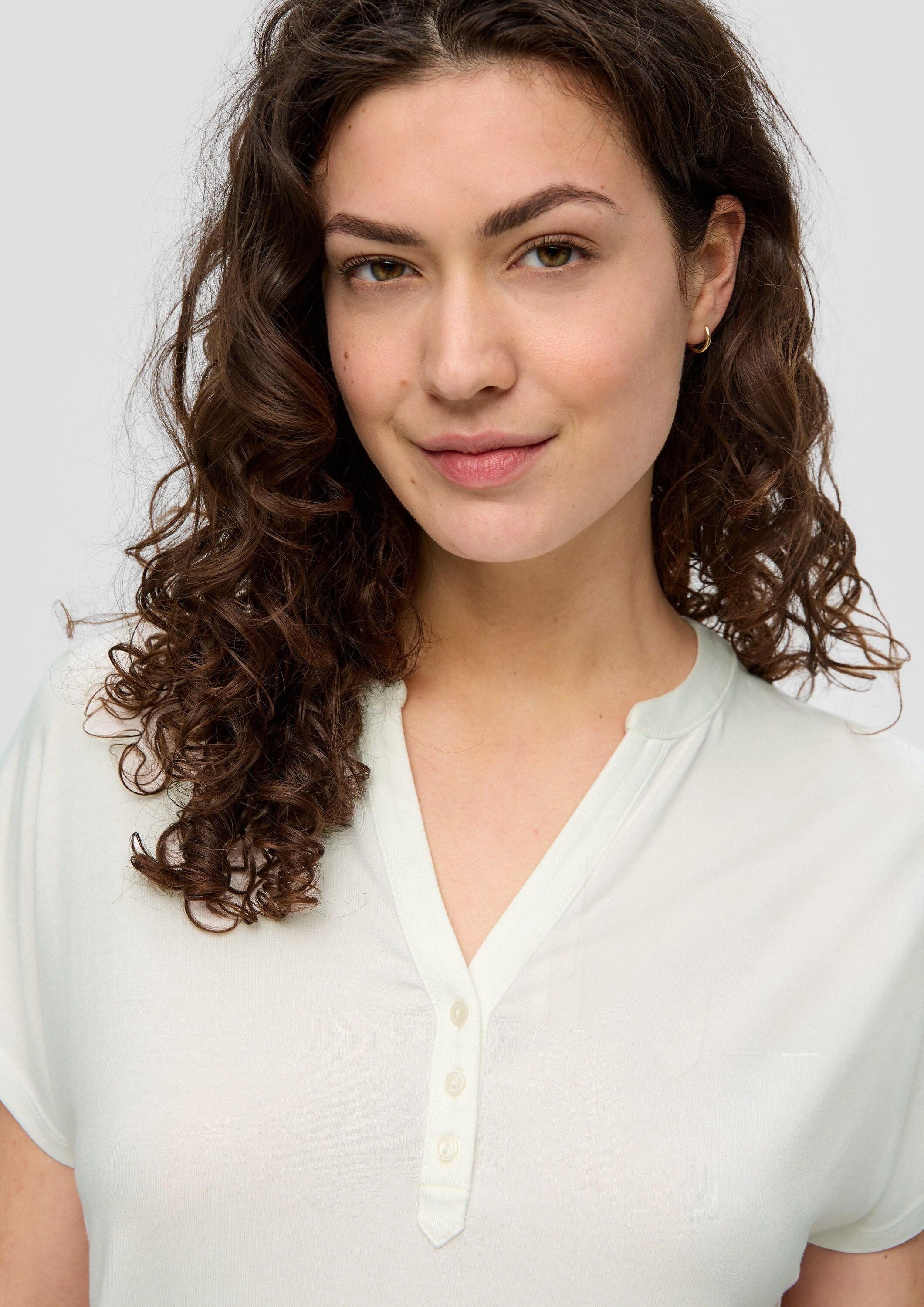 s.Oliver Kurzarmshirt T-Shirt T-Shirt mit V-Ausschnitt