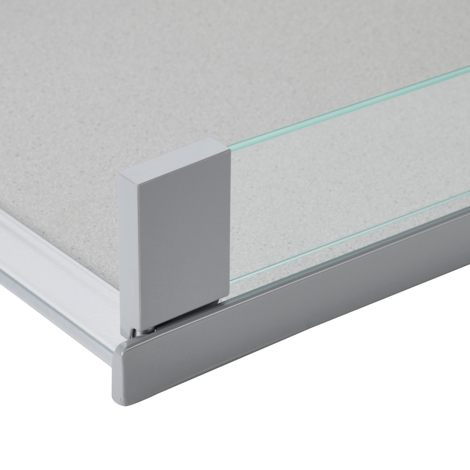 Kesseböhmer Einhängekorb ARENA Einhängetablar silbergrau mit Glasreling, 300 mm für DISPENSA, DISPENSA junior & DISPENSA Swing