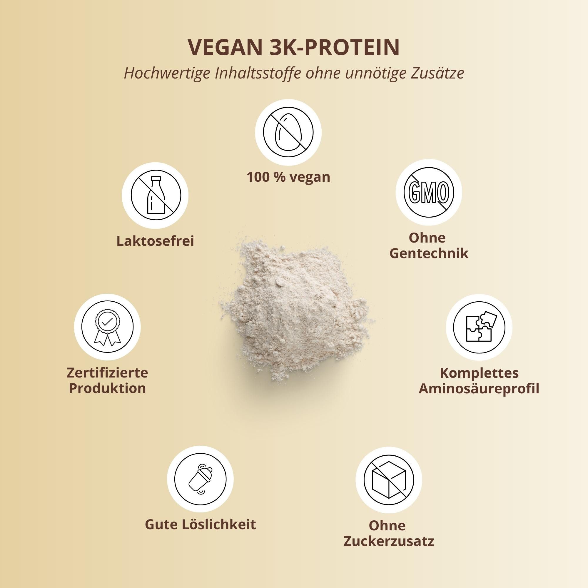 nutri+ Protein Pulver Vegan 3K Pulver, 1 er 1000 g – Bild 2 von 4