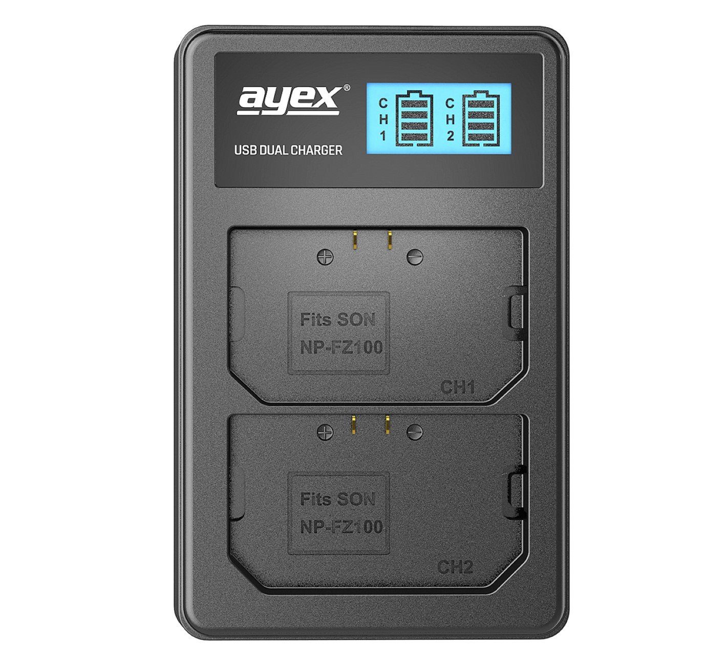 für Dual- Sony 2x Ladegerät USB Kamera-Akku Akku NP-FZ100 ayex 1x