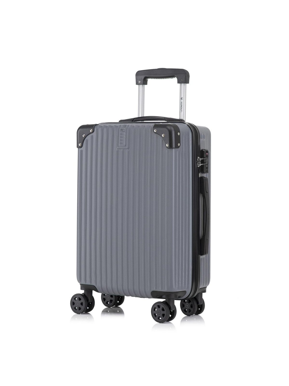 YONSLY Hartschalen-Trolley Premium Reisekoffer Hartschalen-Trolley Kabinenkoffer, 4 Rollen, TSA-Schloss, YKK-Reißverschluss, austauschbare Rollen und Griffe