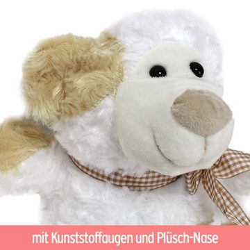 BEMIRO Tierkuscheltier Plüschbärchen "Split" sitzend in weiß-beige - ca. 20 cm