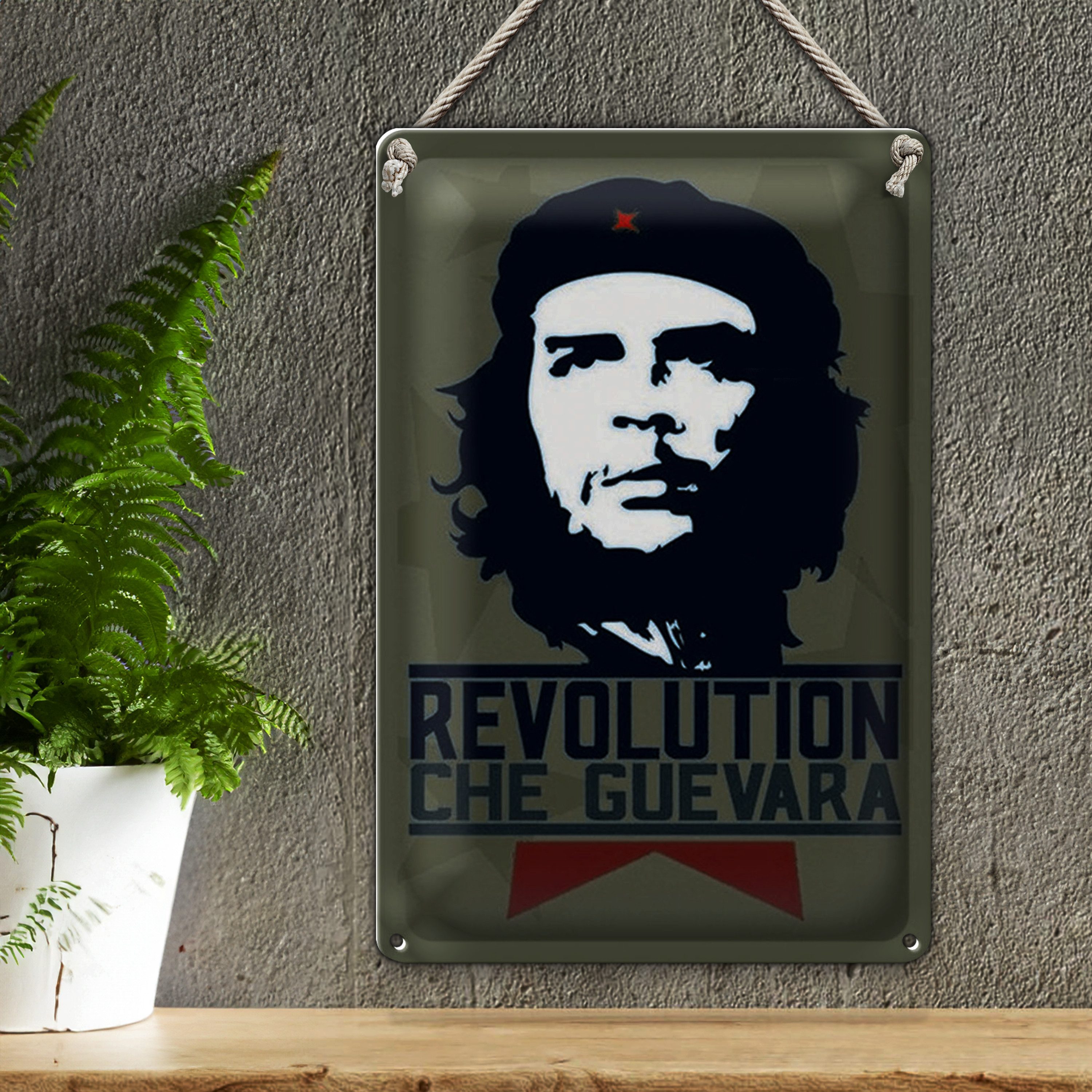 Roomando Metallschild Blechschild Retro 20x30cm Revolution Che Guevara Kuba Cuba
