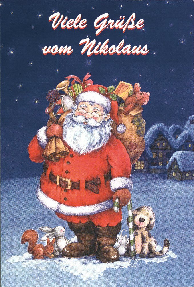 BSB Grußkarten Nikolaus - Glückwunschkarte im Format 11,5 x 17 cm mit Briefumschlag