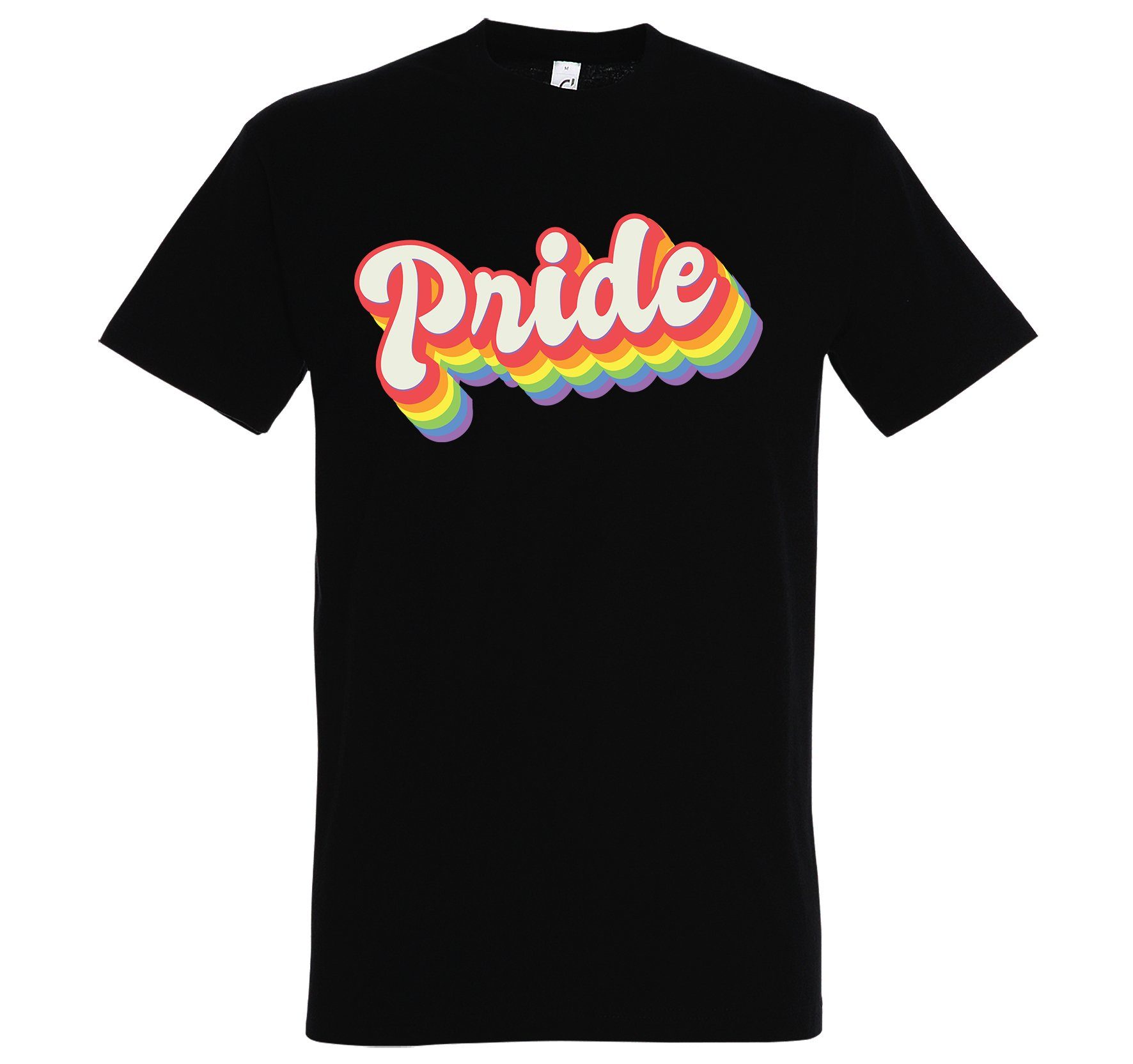 Youth Aufdruck Print-Shirt PRIDE Schwarz T-Shirt Herren Designz mit Logo
