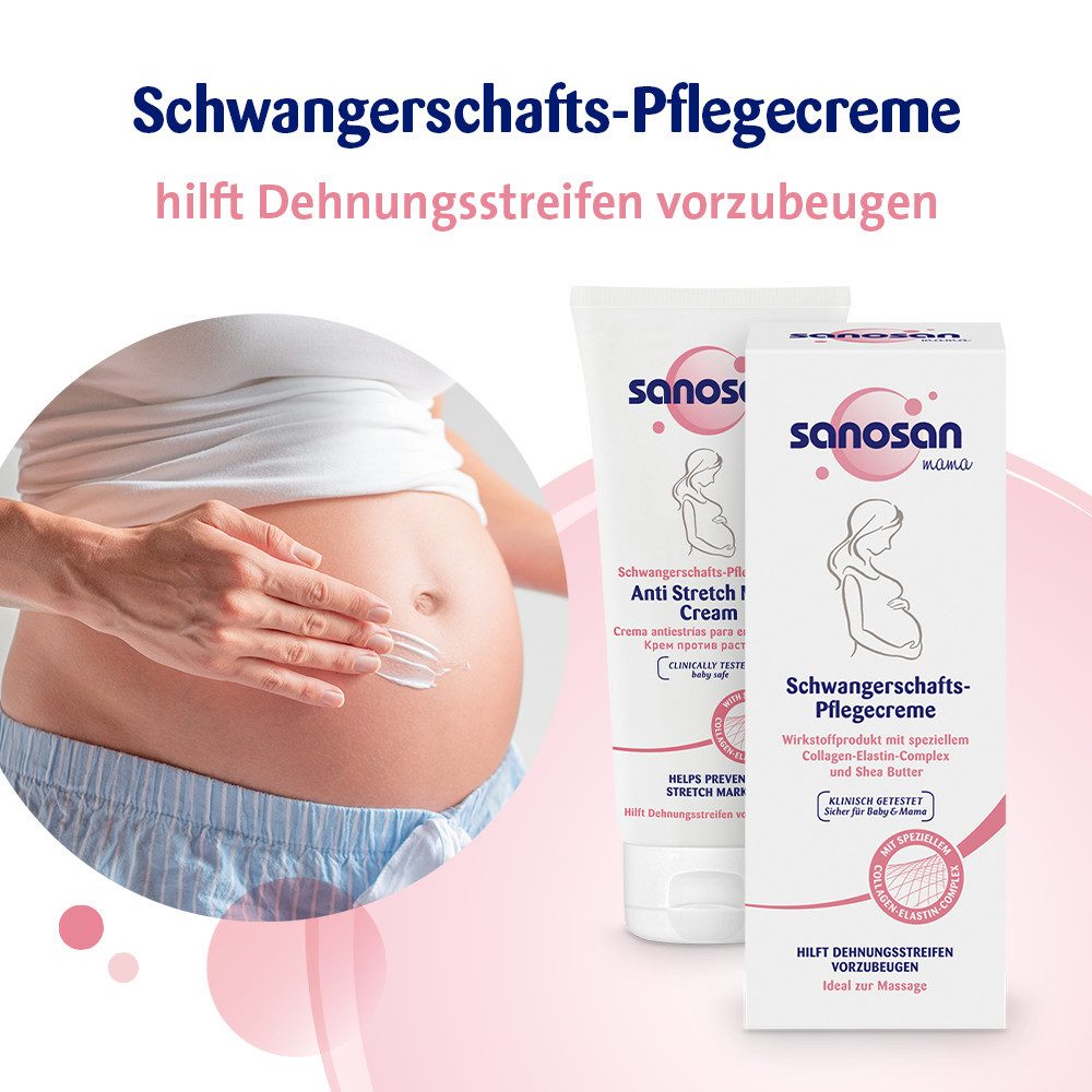 sanosan Straffungspflege Schwangerschaftscreme - Beugt Dehnungsstreifen vor - Pflegecreme Creme, 1-tlg.
