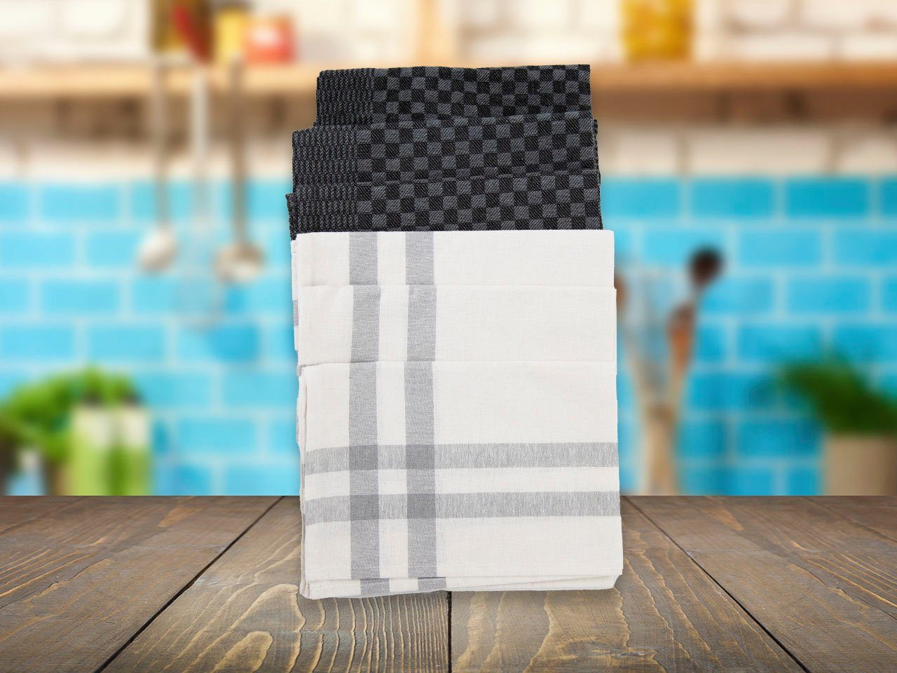 HENSSLERS Geschirrtuch Küchenhandtücher, 50x70 cm, (Set, 4-tlg), extrem sau günstig online kaufen