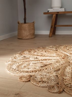 Teppich Kamala, benuta, rund, Höhe: 6 mm, Kunstfaser, Berber, Ethno-Style, Wohnzimmer