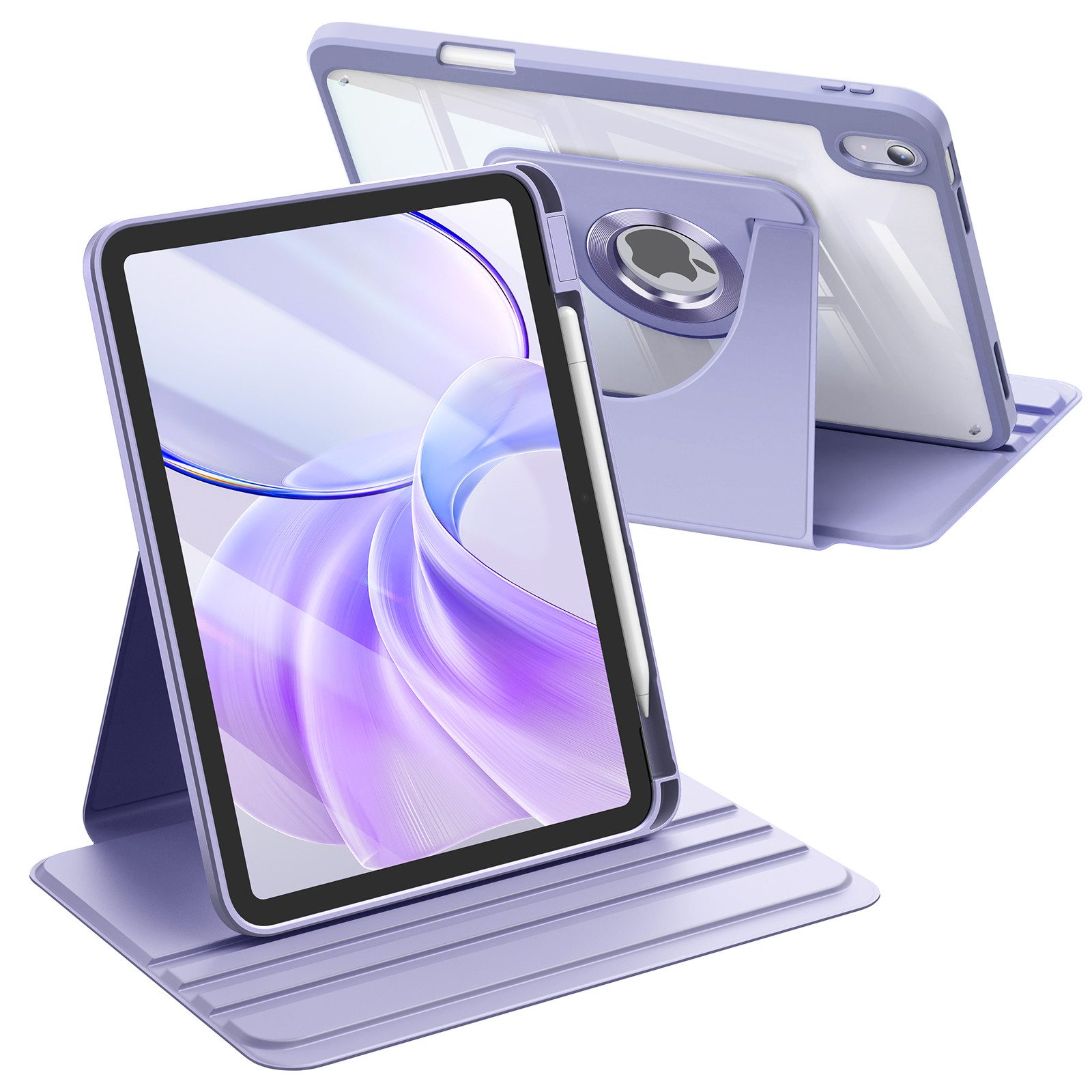 Fintie Tablet-Hülle Rotierende Hülle für iPad (A16) 11./10. Generation 2025/2022, 360 Grad Drehbare Hülle mit Stifthalter, Transparente Acryl-Rückseite von Fintie