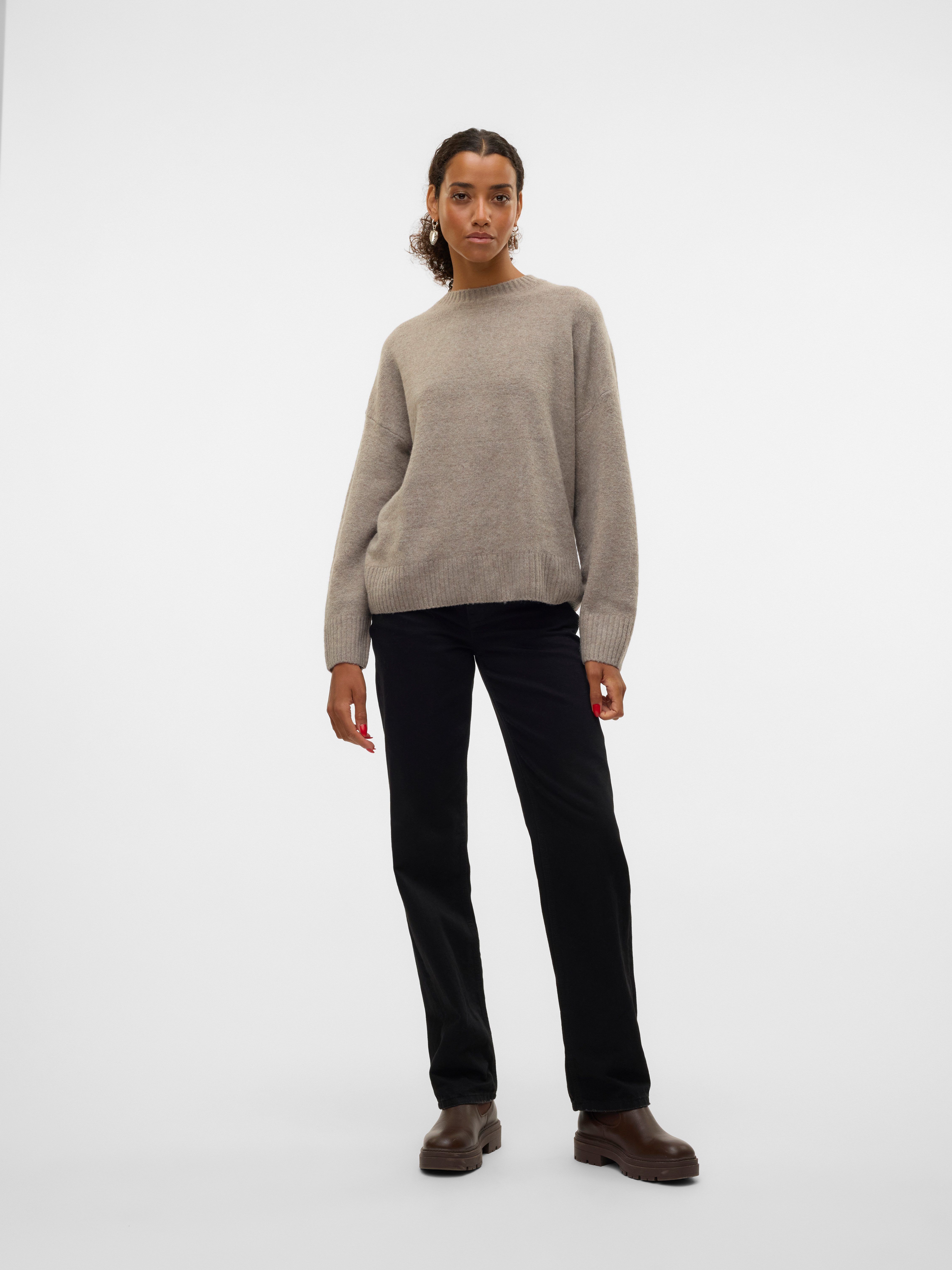 Vero Moda Strickpullover VMBOOM LS O-NECK PULLOVER GA NOOS Oversized