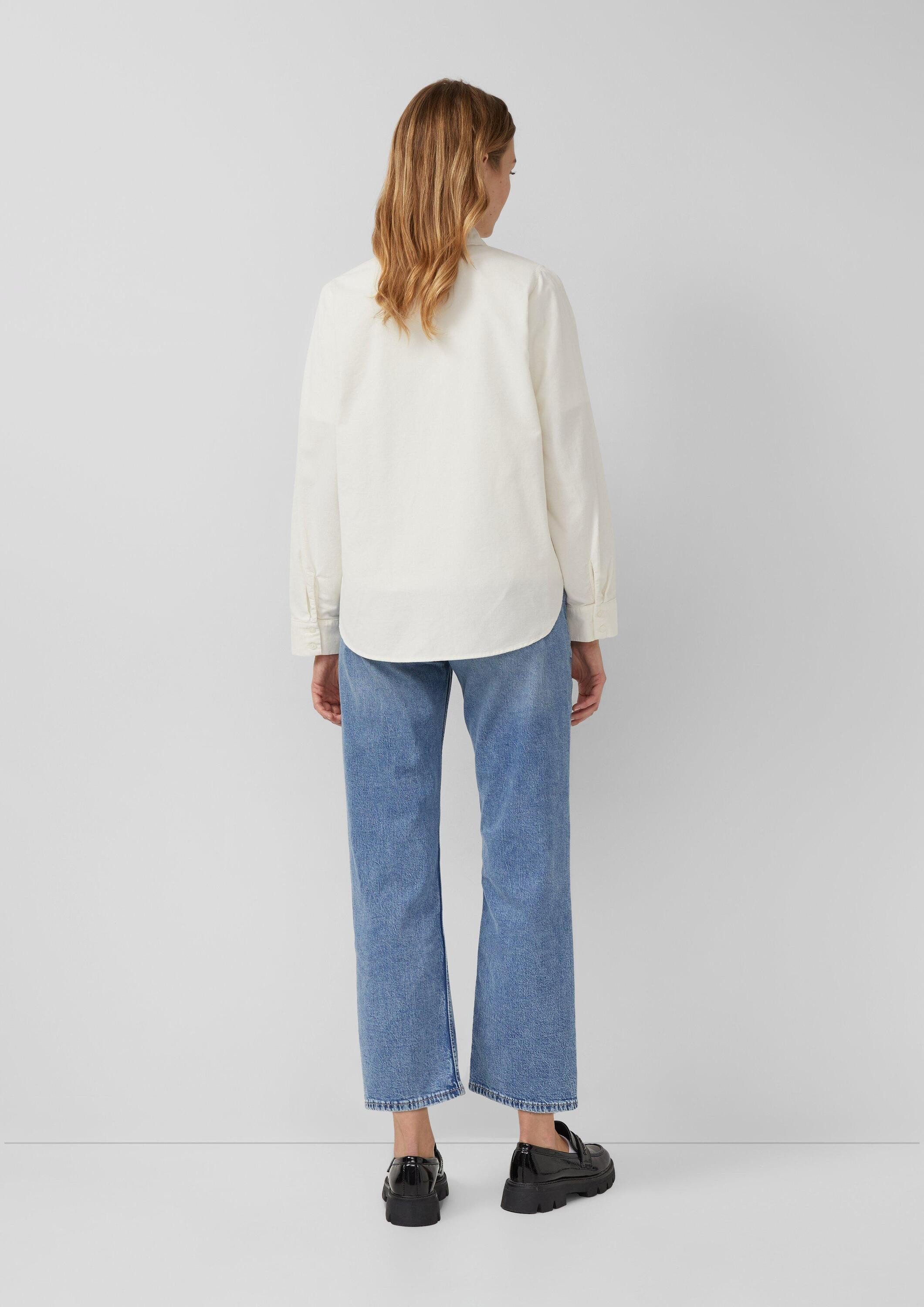 s.Oliver Langarmbluse Bluse Feincord-Bluse mit Hemdkragen