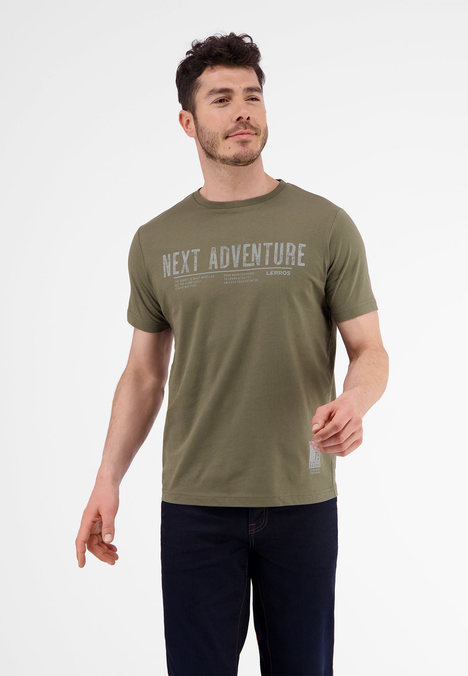 LERROS T-Shirt LERROS T-Shirt *Next Adventure* AGED OLIVE