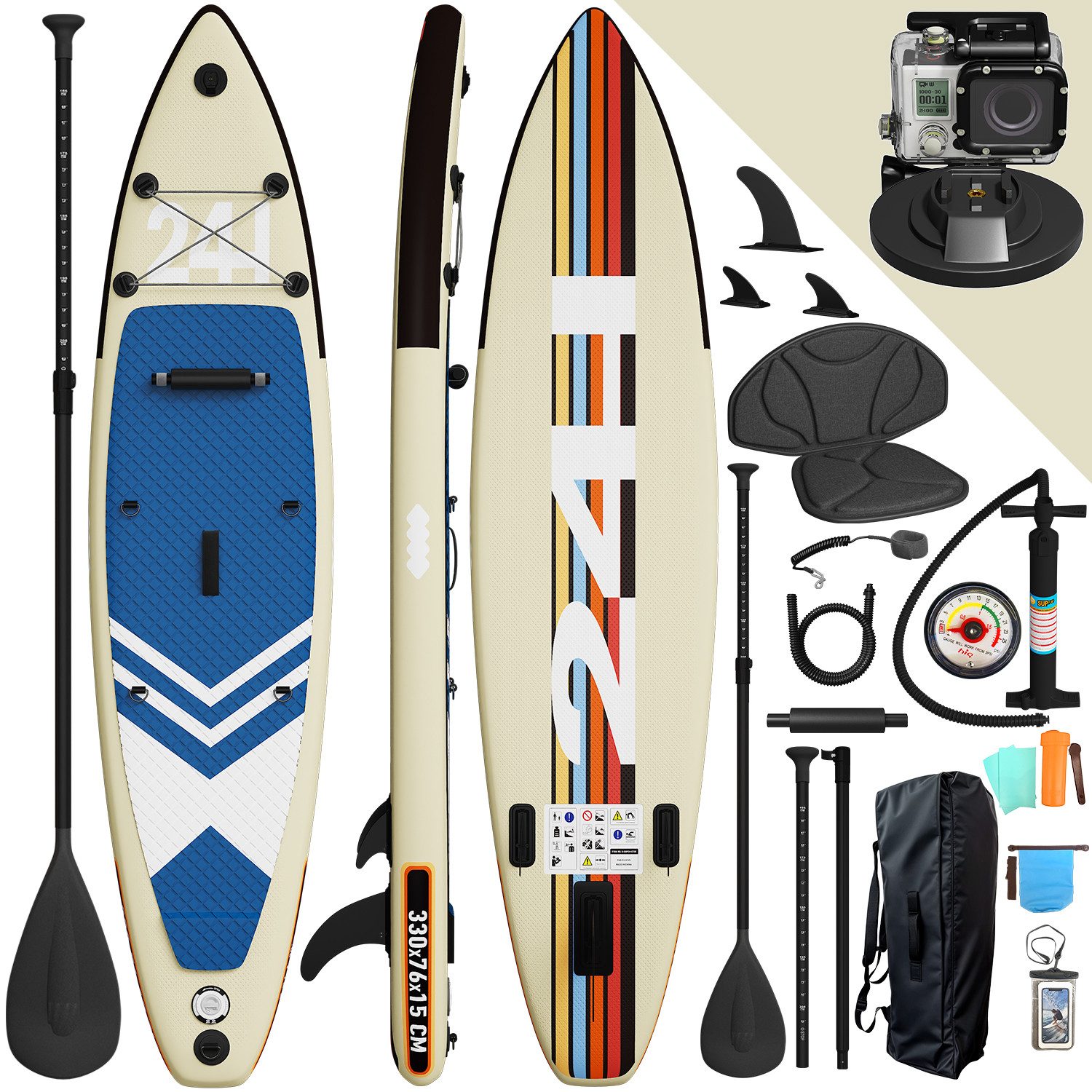 Inflatable SUP-Board Stand-Up Paddle Board 330*78*15cm Tragkraft bis 170Kg