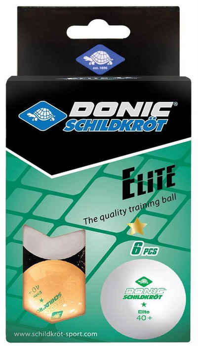 Donic-Schildkröt Tischtennisball Elite 6 Stück 3x weiß / 3x orange, Tischtennis Bälle Tischtennisball Ball Balls