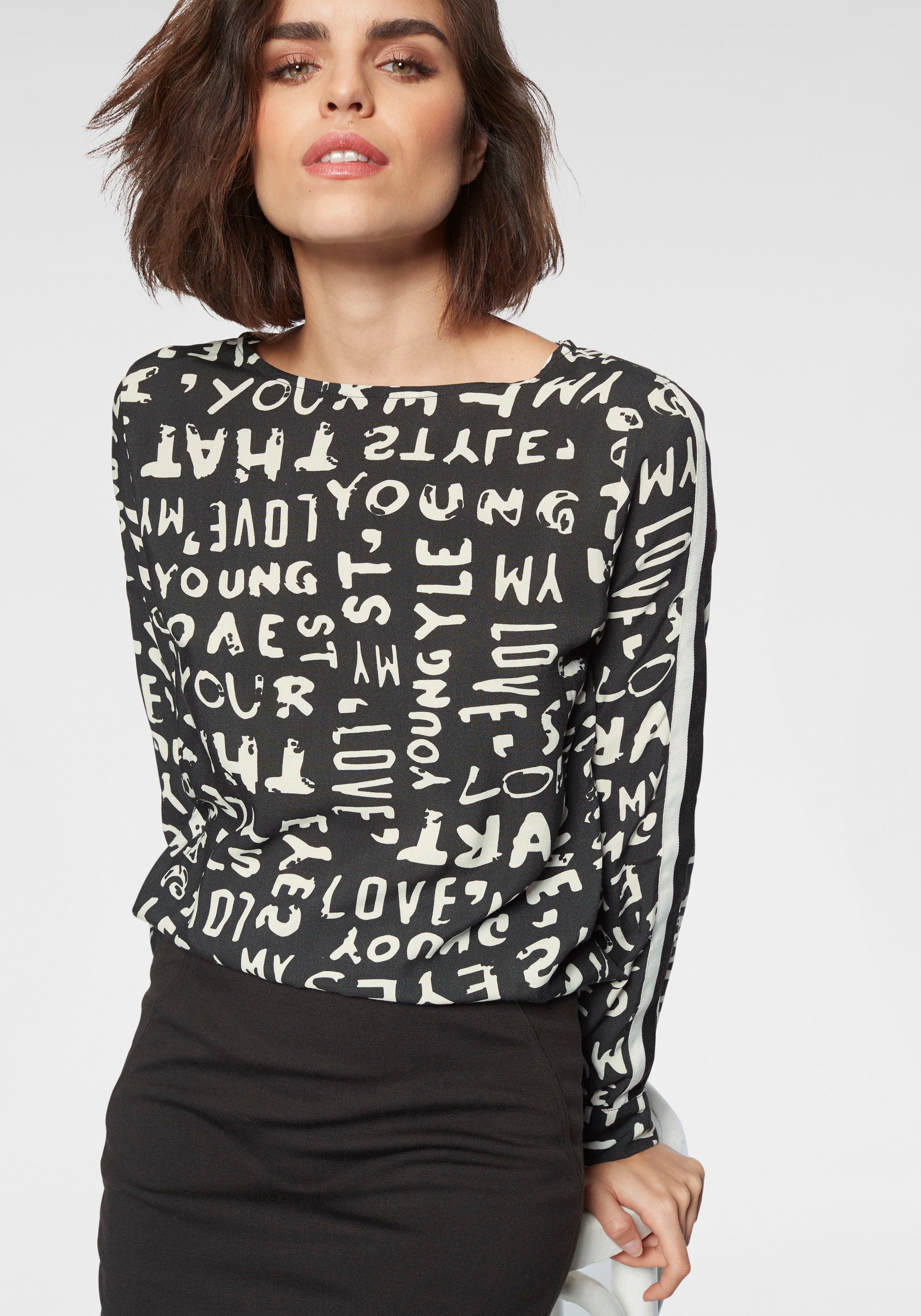 Tamaris Shirtbluse mit angesagtem Buchstaben-Muster online ...