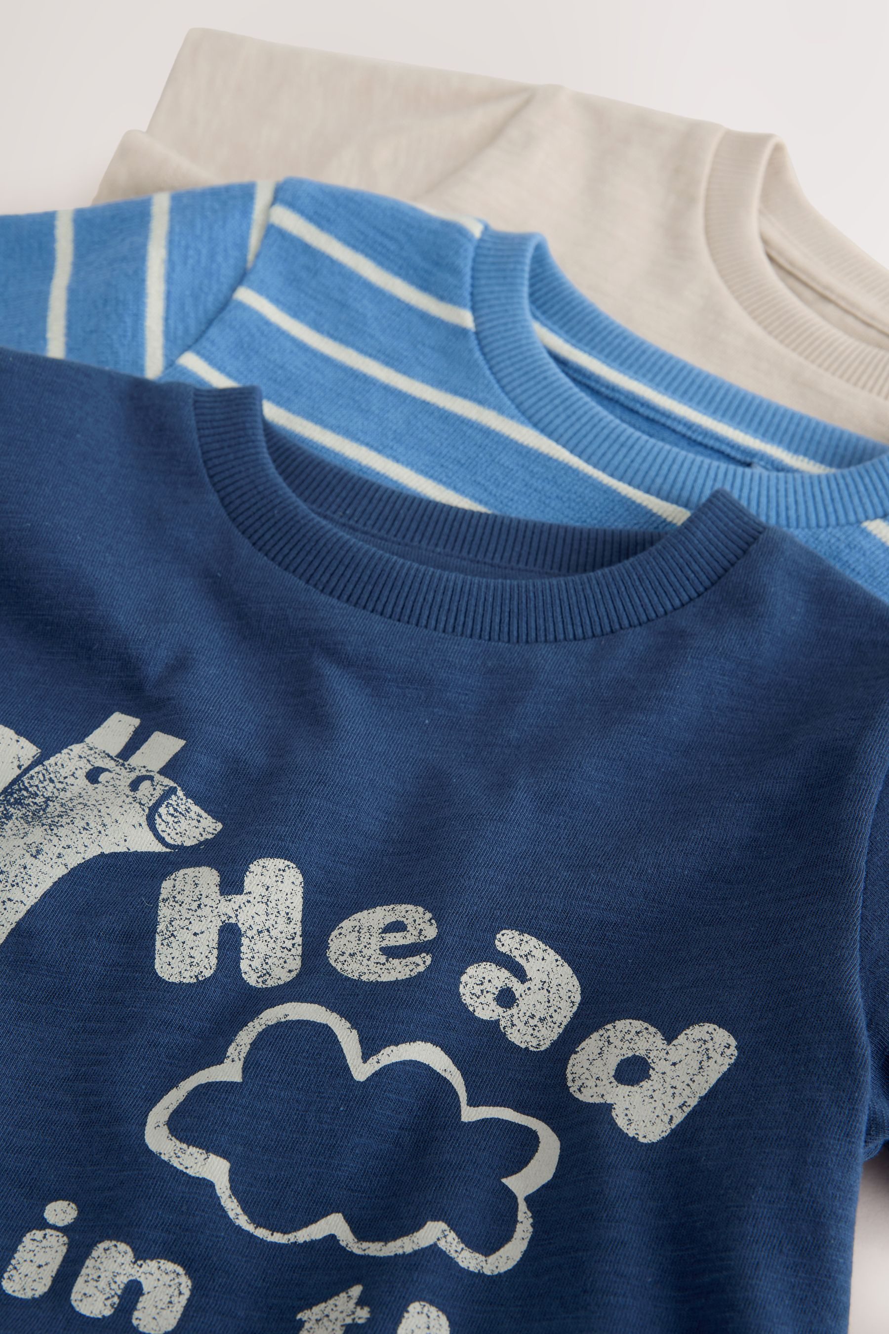 Next Langarmshirt Kurzarm-T-Shirts mit Grafik-Print im 3er-Pack (3-tlg)