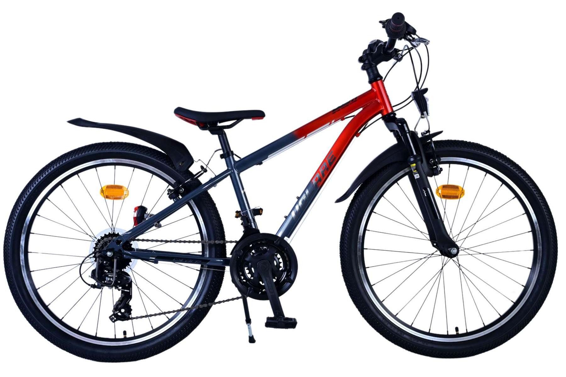 Volare Kinderfahrrad Volare XC Race Kinderfahrrad - 24 Zoll - 21 Gang - Rot/Grau für Jungen, Alter: 8 - 10 Jahre, Rahmenhöhe: 29 cm, Reifen: Fat Tires