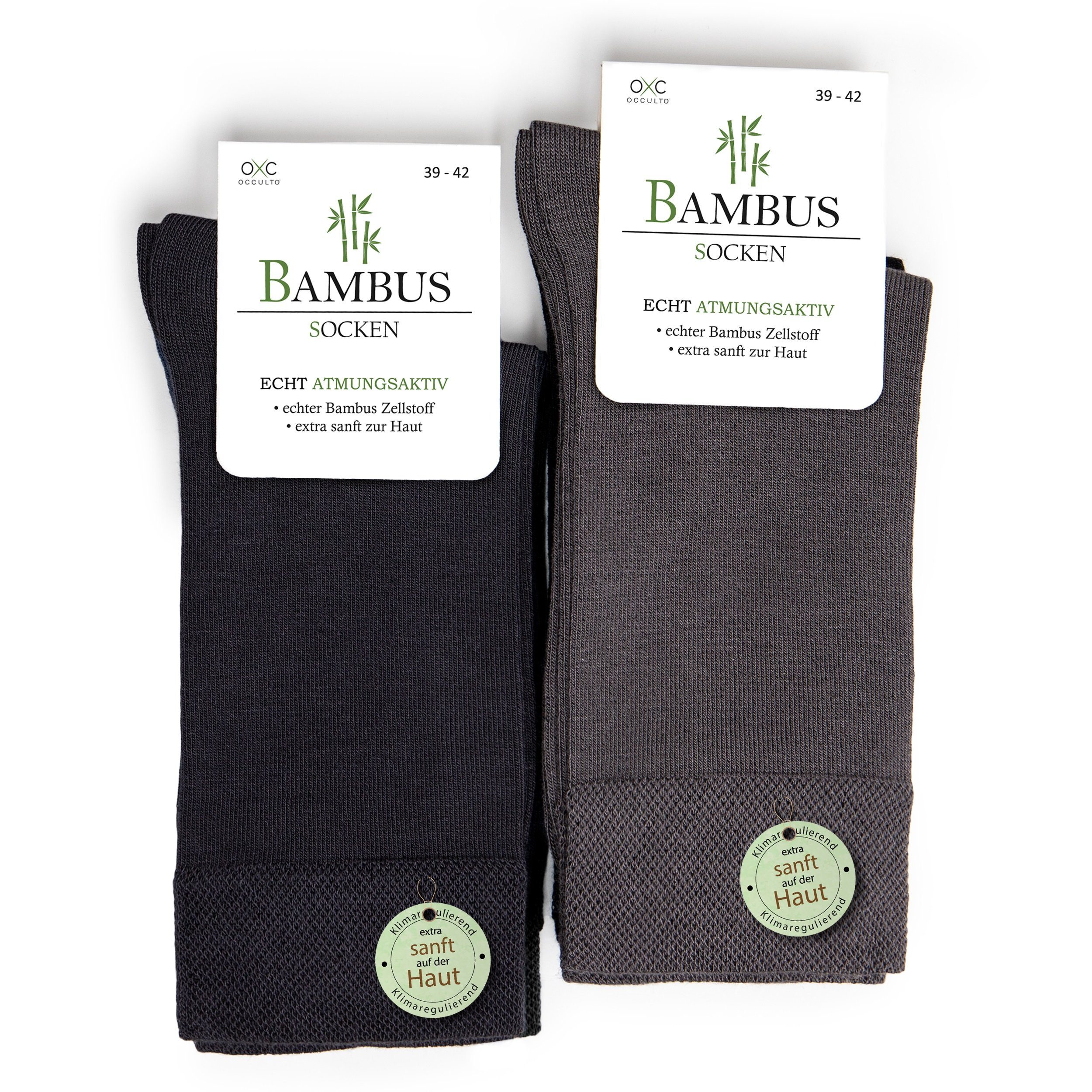 OCCULTO Basicsocken Herren Bambus Socken 10er Pack (Modell: Paule) (10-Paar) GreyMix