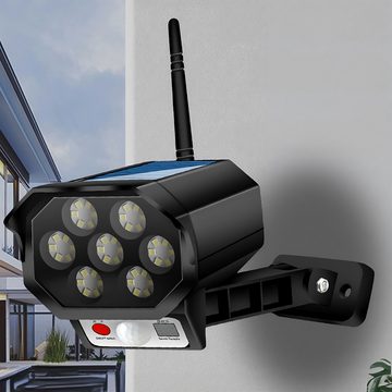 Retoo LED Solarleuchte Dummy Kamera LED Solarleuchte Fake Überwachungskamera Außen Solarlampe, LED fest integriert, Neutralweiss, Langlebiges Gehäuse, IP65 wasserdicht, Energieeinsparung