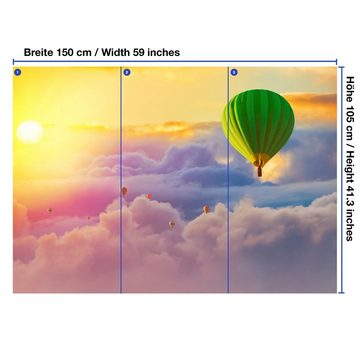 wandmotiv24 Fototapete Heißluftballon Sonne Himmel, glatt, Wandtapete, Motivtapete, matt, Vliestapete
