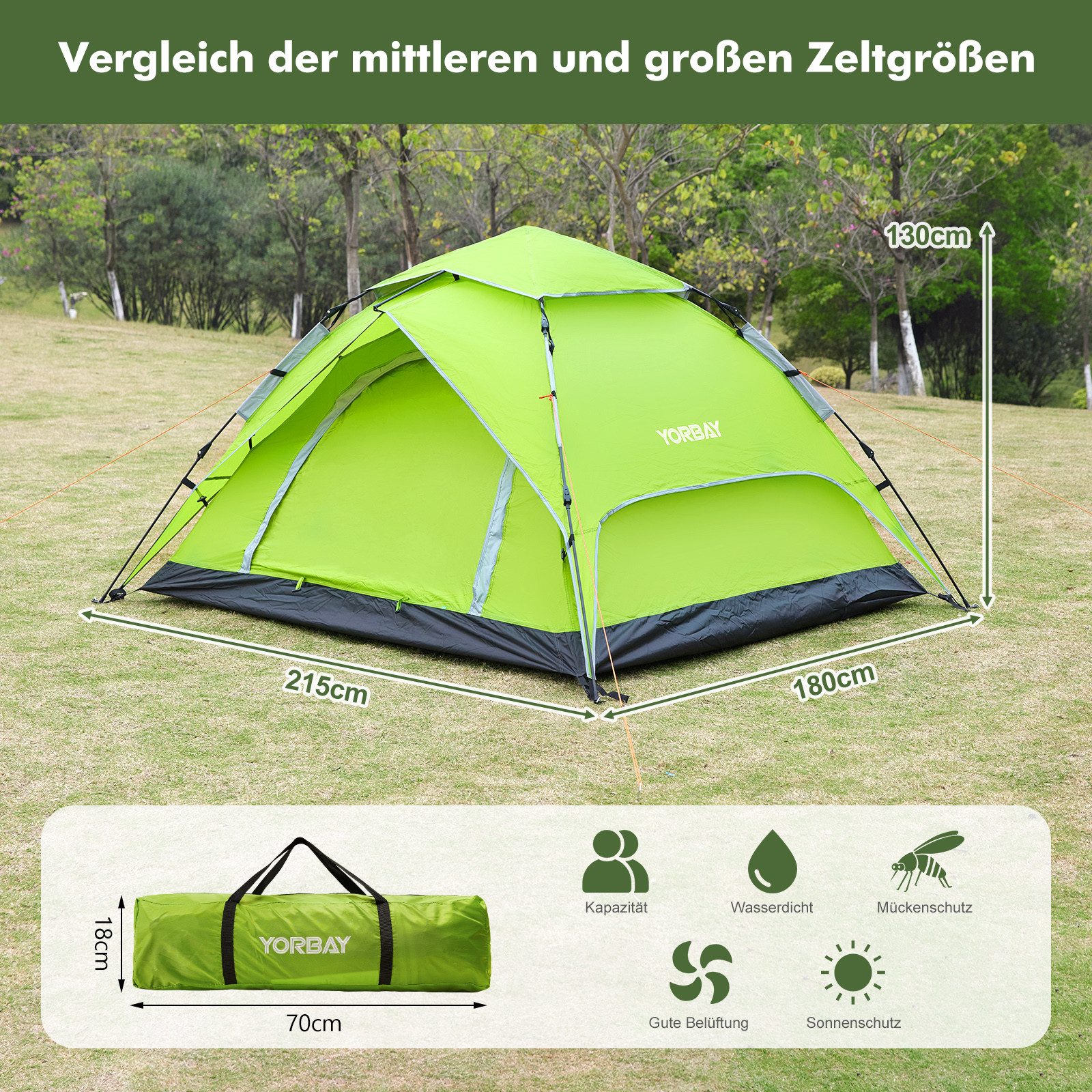 Yorbay Kuppelzelt 2 in 1 Pop günstig online kaufen