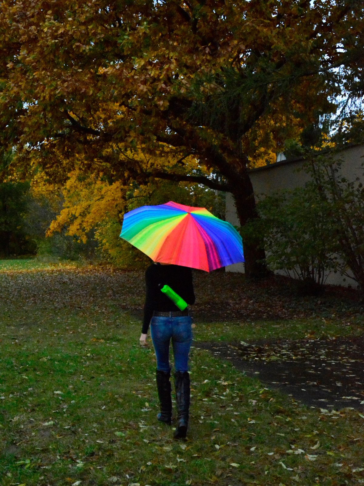 iX-brella Taschenregenschirm Rainbow Trekking Schirm XXL mit Umhängetasche, günstig online kaufen
