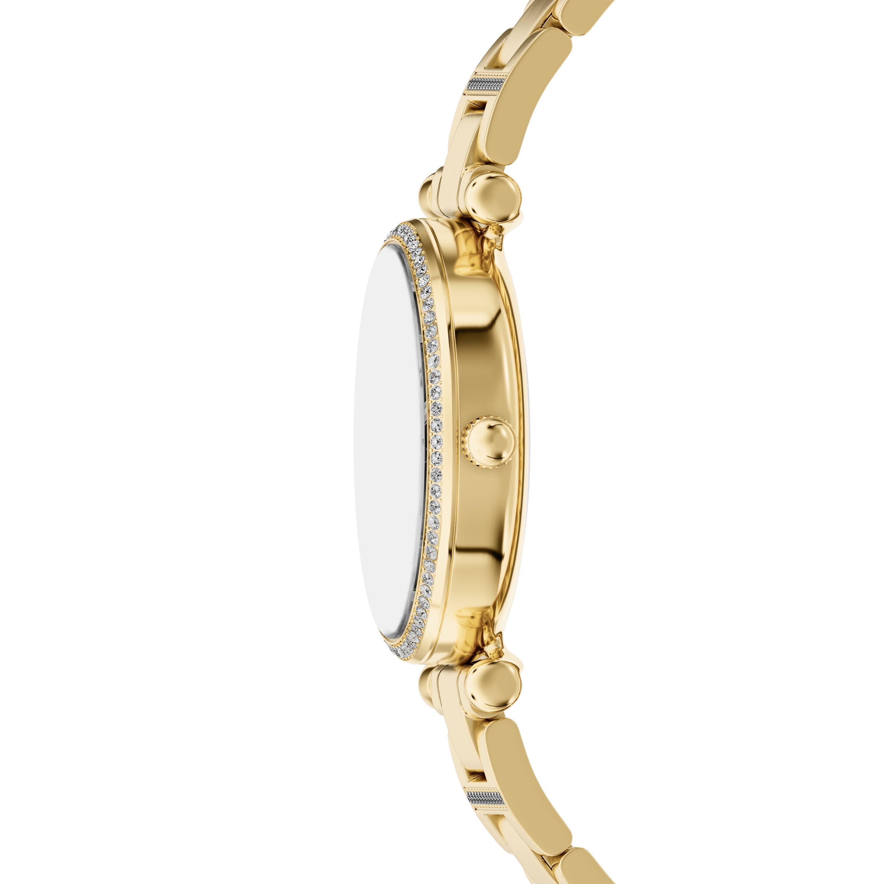 Fossil Quarzuhr Carlie ES5465, Armbanduhr, Damenuhr, Edelstahlarmband, analog, Glassteine
