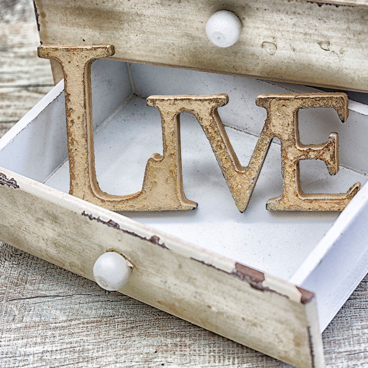 Levandeo® Glasbild, levandeo Glasbild 30x30cm Wandbild Bild Glas Live Shabby Chic Vintage