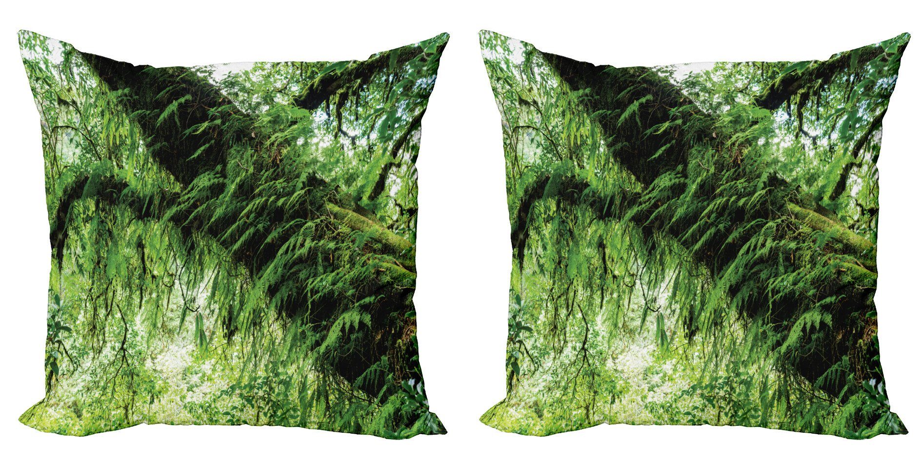 Abakuhaus Jungle Accent Doppelseitiger Tropisch Digitaldruck, (2 Modern Stück), Idyllische Kissenbezüge Frühling