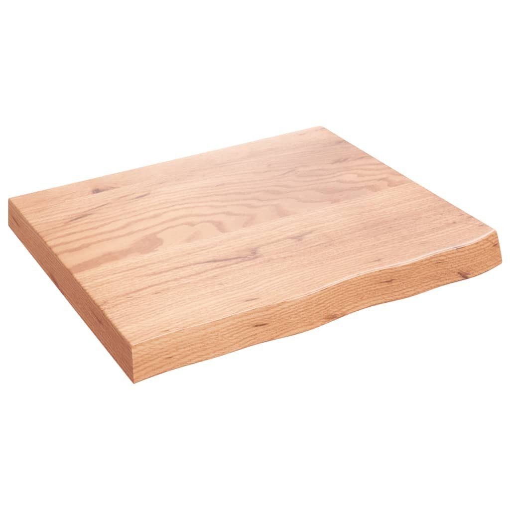 Eiche furnicato 60x50x(2-6) Tischplatte Massivholz Behandelt cm Hellbraun