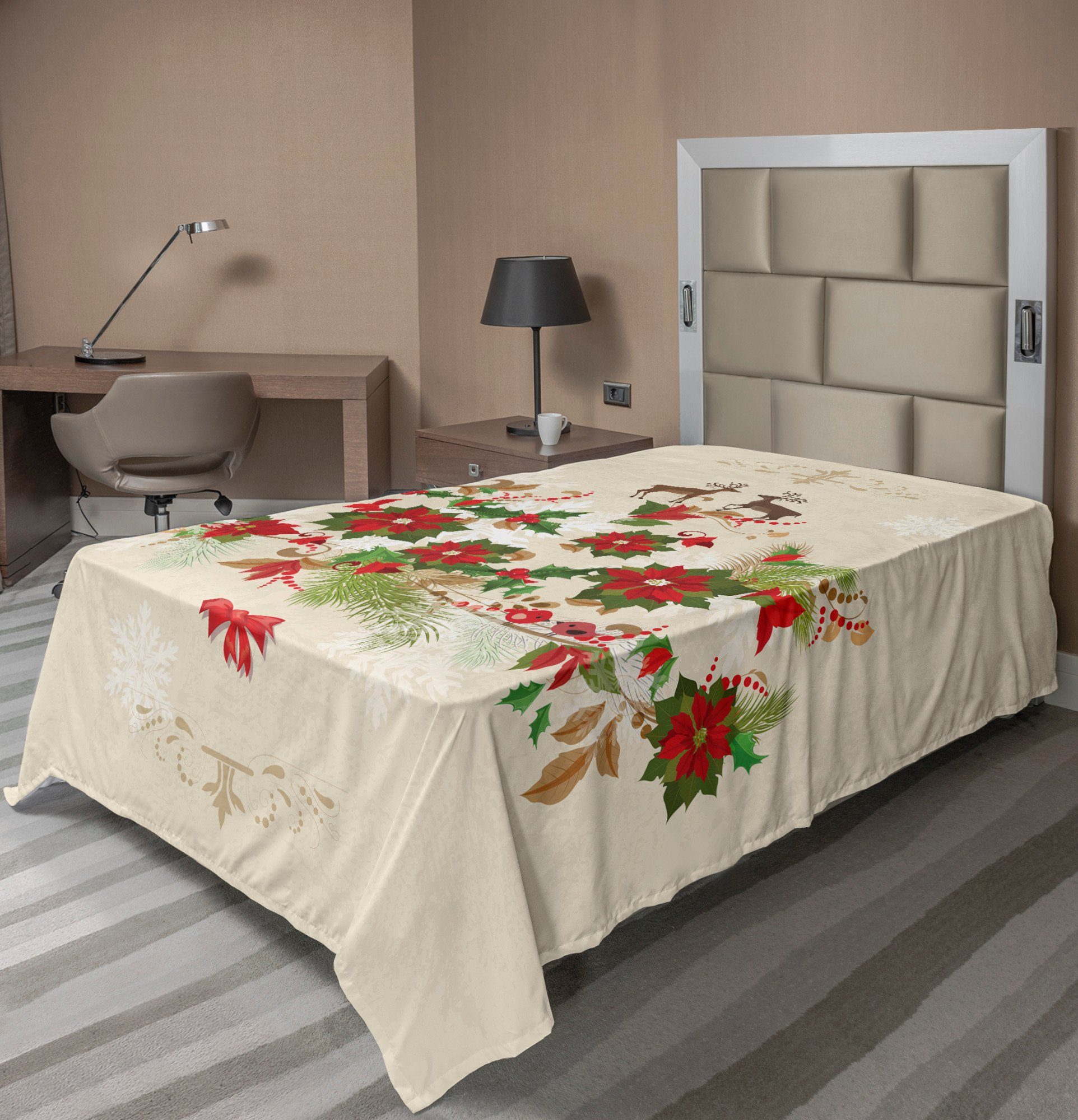Betttuch »weiches bequemes oberes Bettlaken dekoratives Bett 1 Stück«,  Abakuhaus, Weihnachten Blumen-Ren-Motiv online kaufen | OTTO