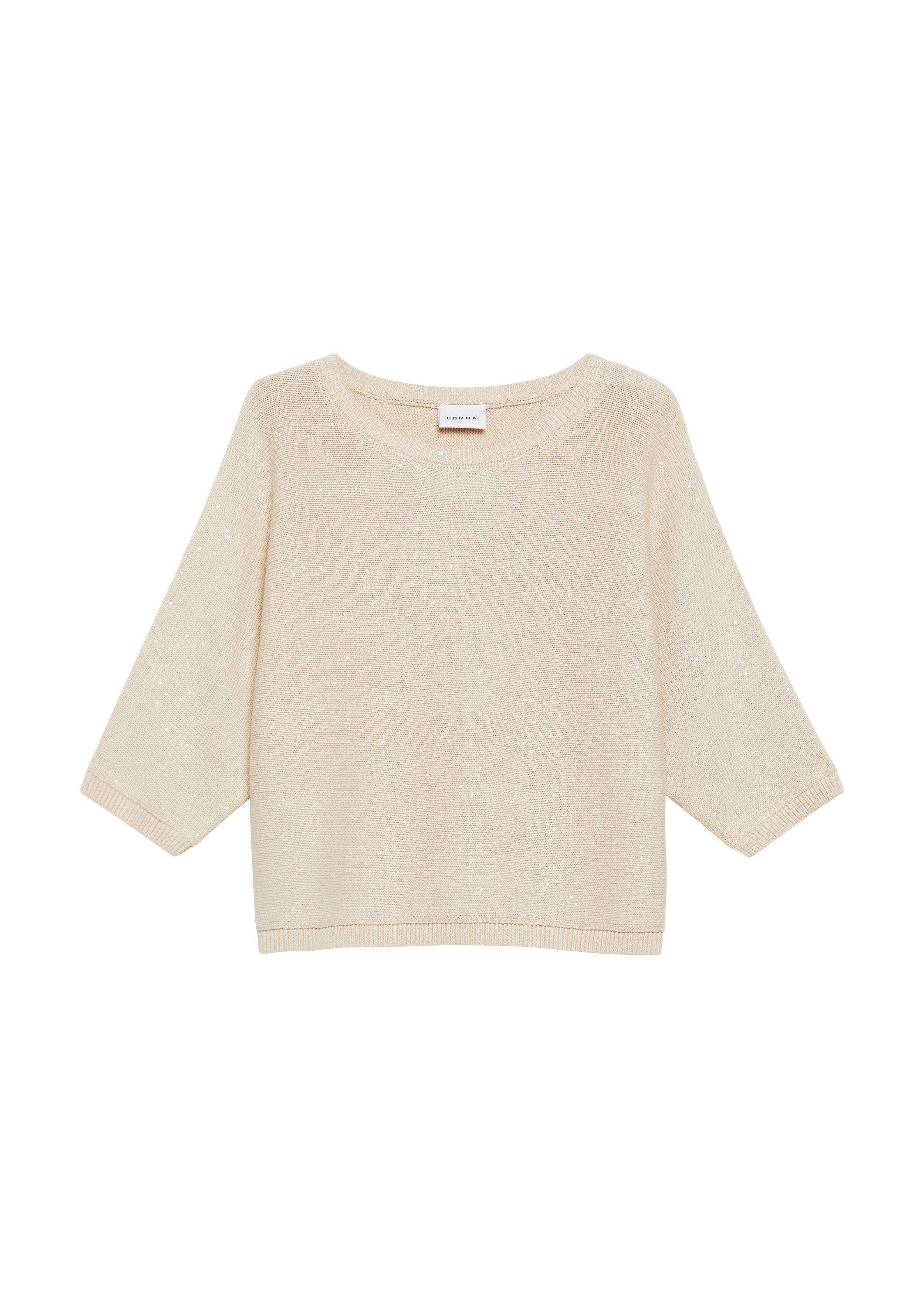 comma 3/4 Arm-Pullover Strickpullover Fledermaus-Pullover mit Pailletten günstig online kaufen