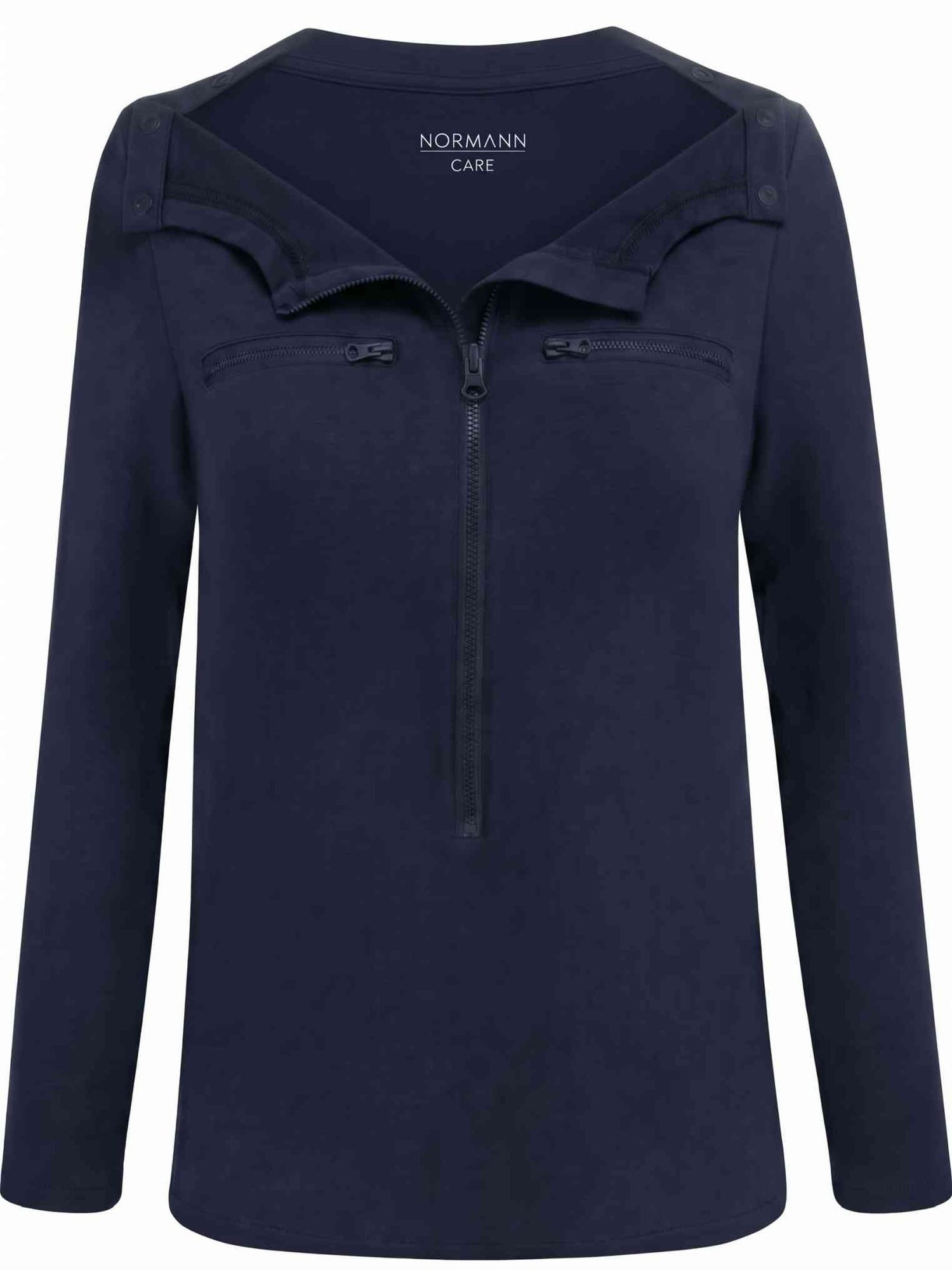 Normann Relaxanzug Damen Reha Shirt langarm, Chemo-Port Zugänge,Dialyse, Brust-Operation