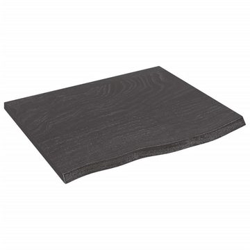 furnicato Tischplatte Dunkelbraun 60x50x2 cm Massivholz Eiche Behandelt