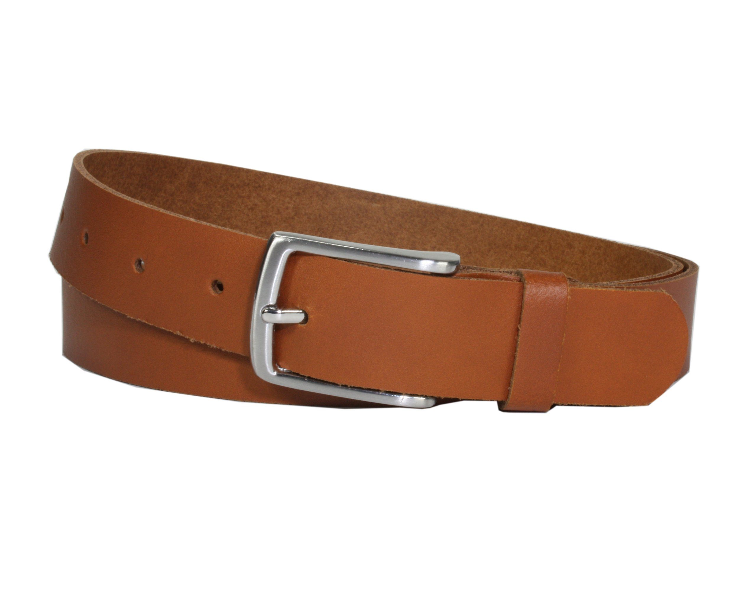 COLOGNEBELT Ledergürtel C10-SL 3 cm in breiter mit Cognac feiner Gürtelschnalle Ledergürtel