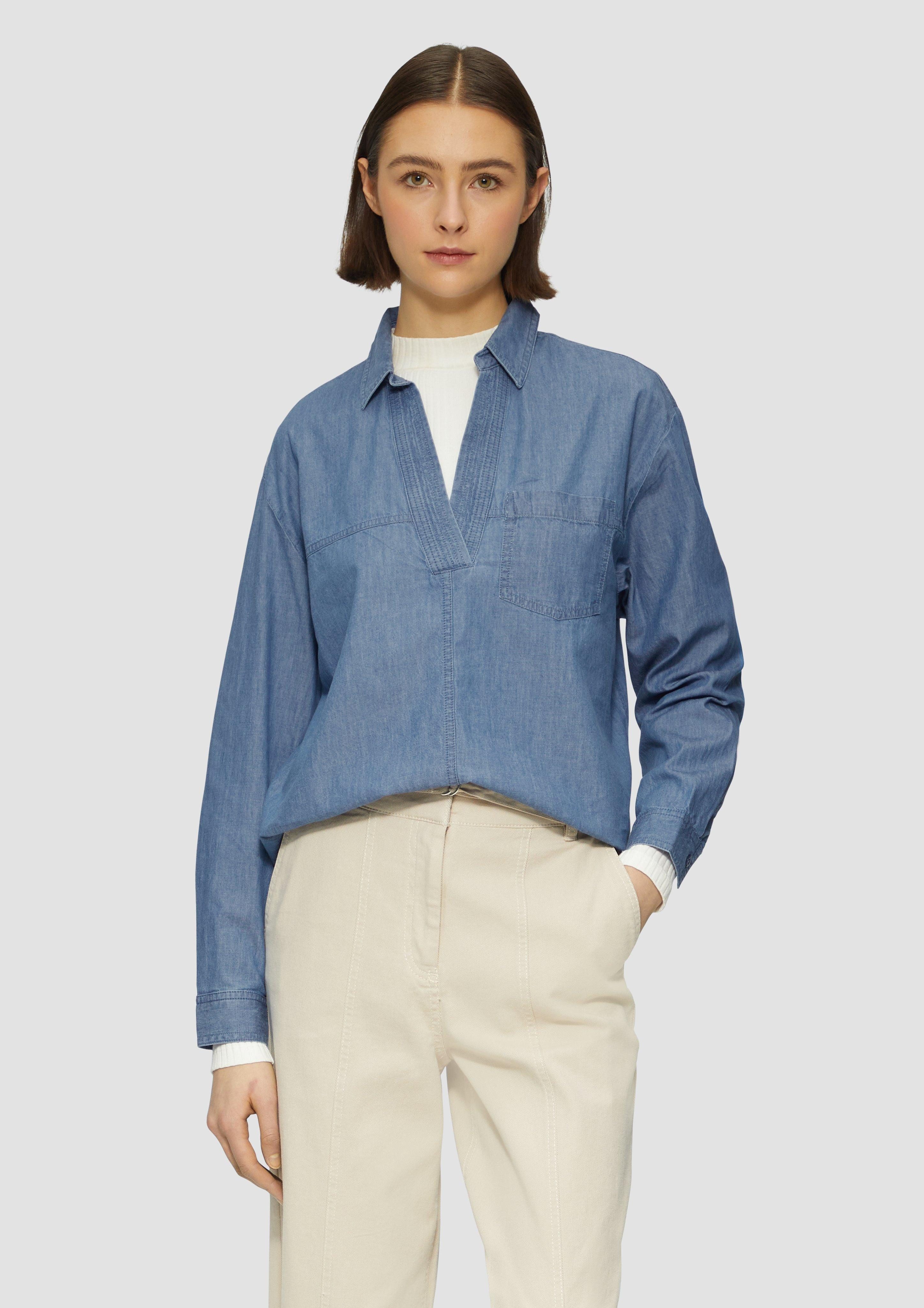 s.Oliver Langarmbluse Lässige Jeansbluse im Relaxed günstig online kaufen