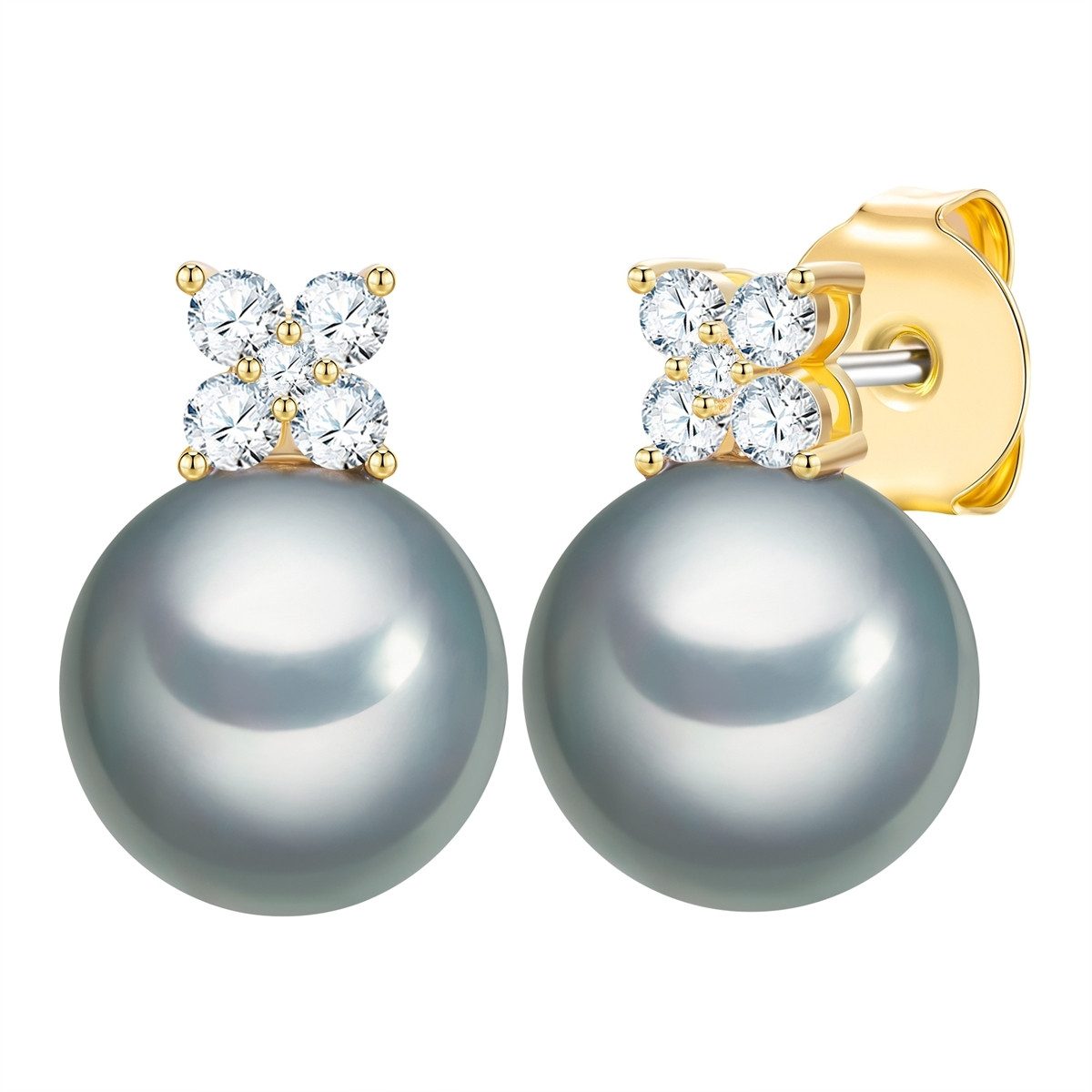 Lulu & Jane Perlenohrringe gelbgold