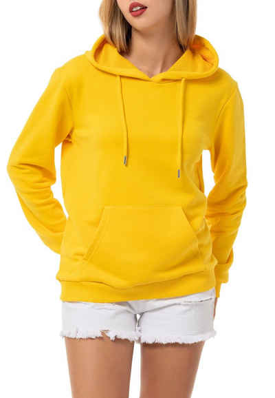 RedBridge Kapuzensweatshirt Red Bridge Damen Kapuzenpullover Hoodie Premium Basic Gelb-3XL hochwertiger Baumwollmix