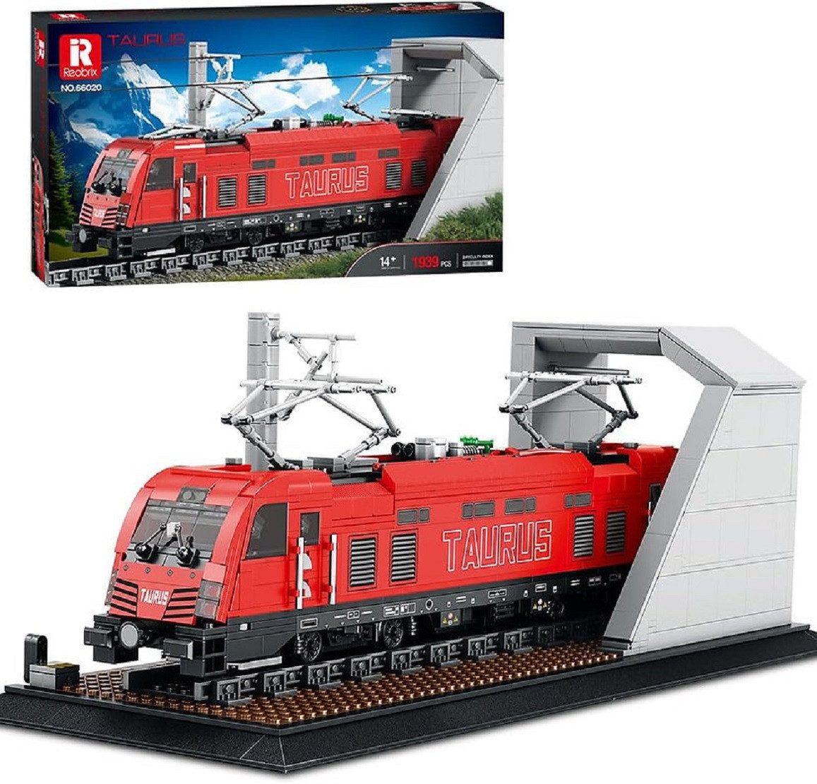 Reobrix Reobrix 66020 Taurus Lokomotive 1.939 Teile Eisenbahn Zug Konstruktions-Spielset, (1939 St)
