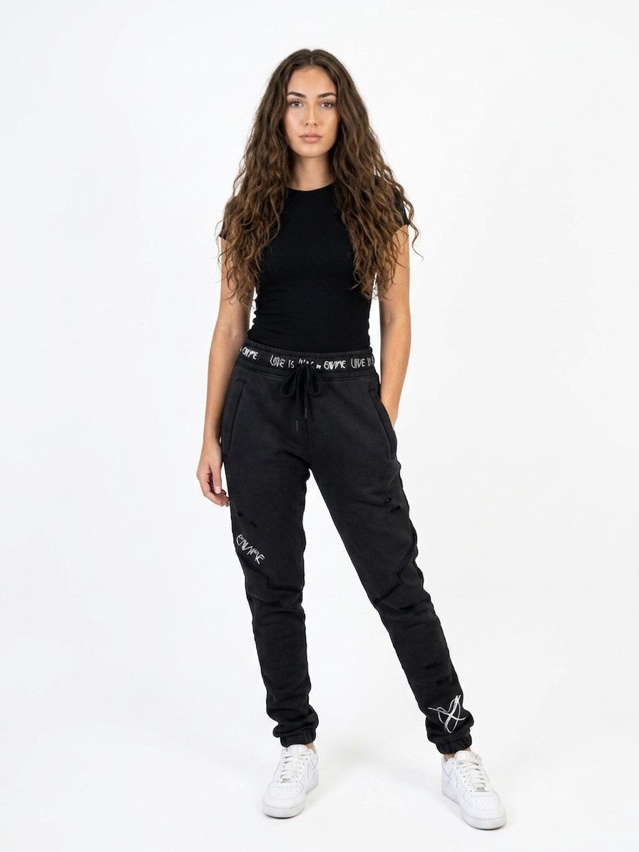 ENVYME Jogger Pants Jogginghose Sweatpants „Love Is War" Vintage Used-Look