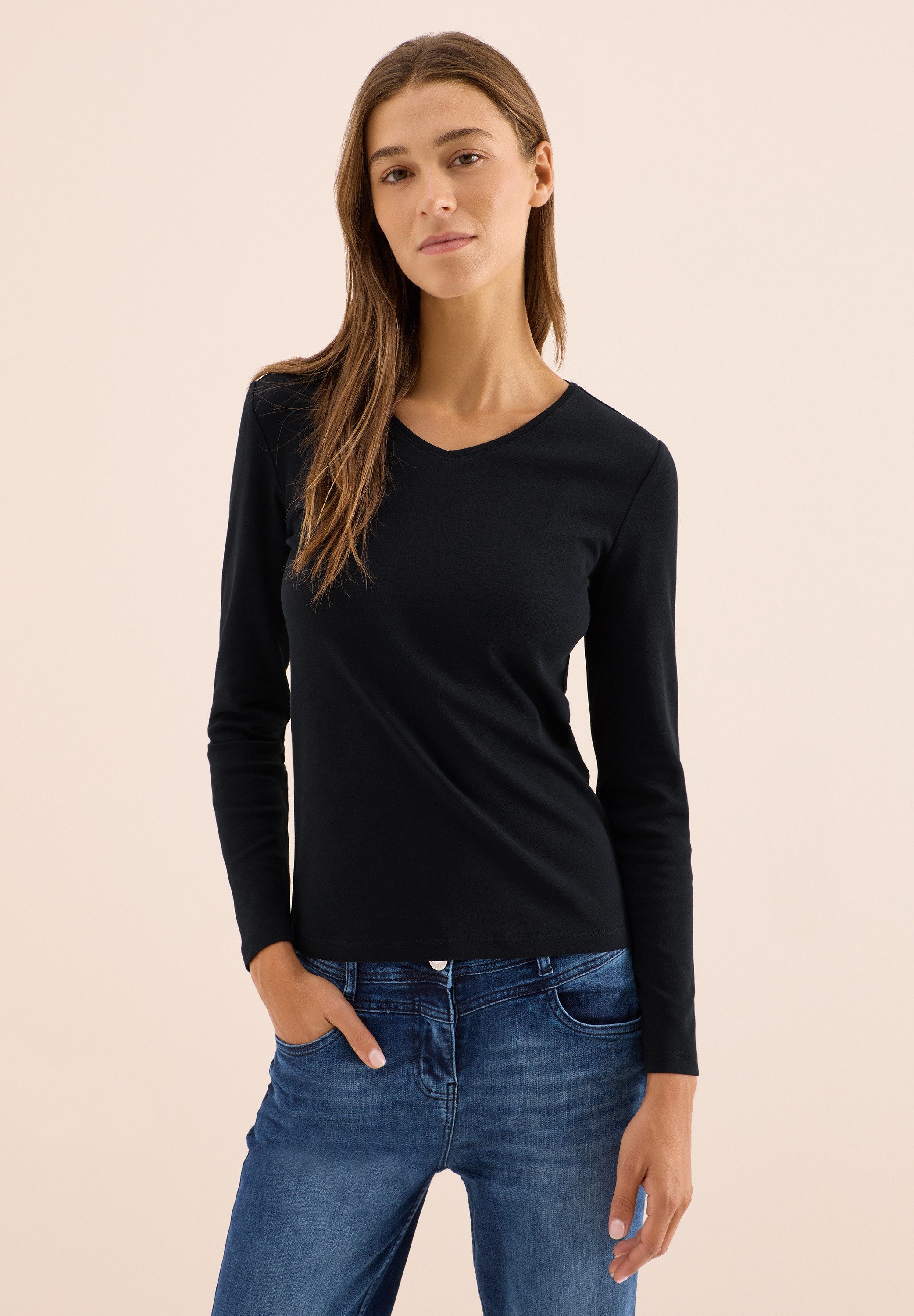 CECIL Langarmshirt aus reiner Baumwolle