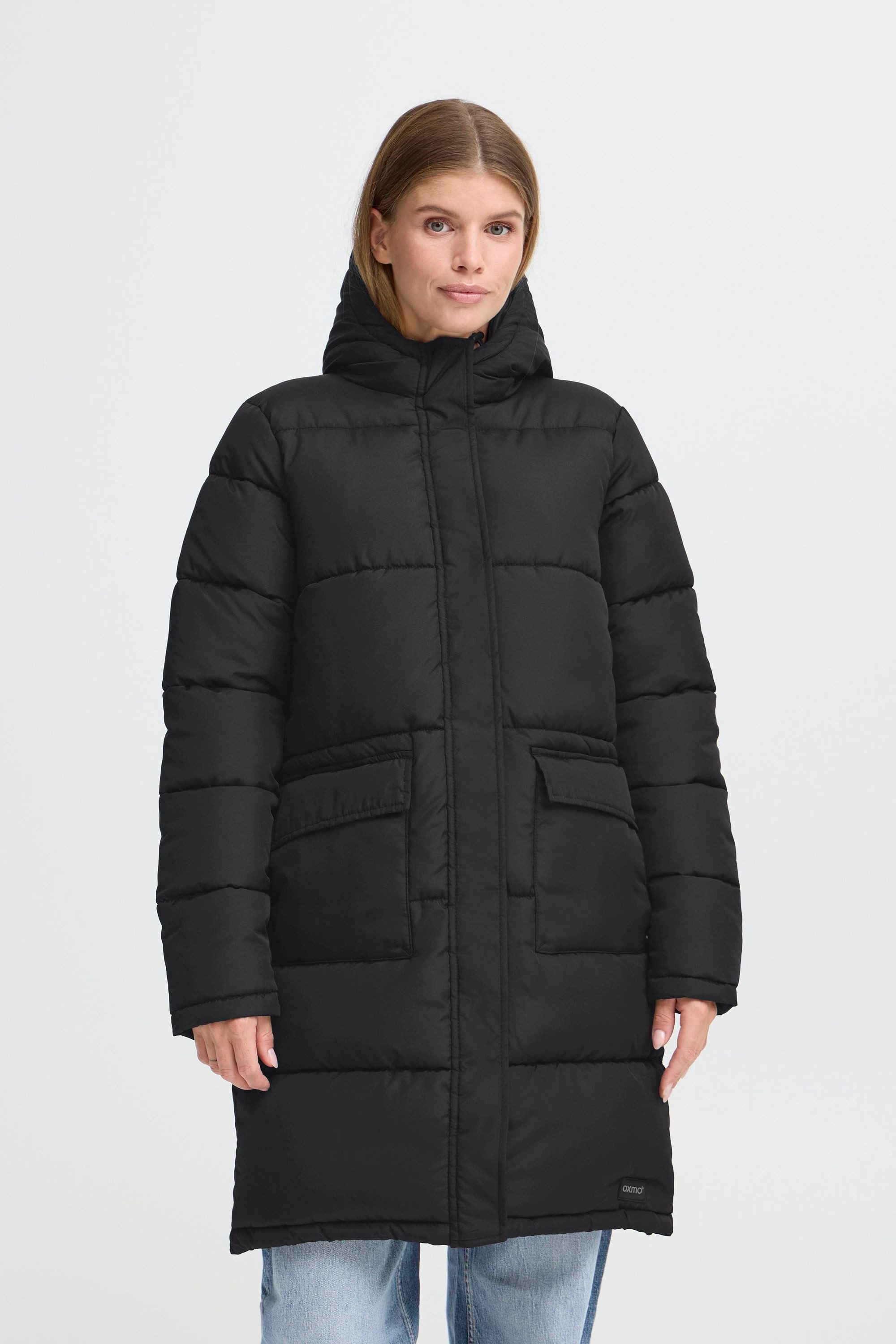 OXMO Wintermantel OXMINNA LONG JACKET Modischer Steppmantel mit Kapuze