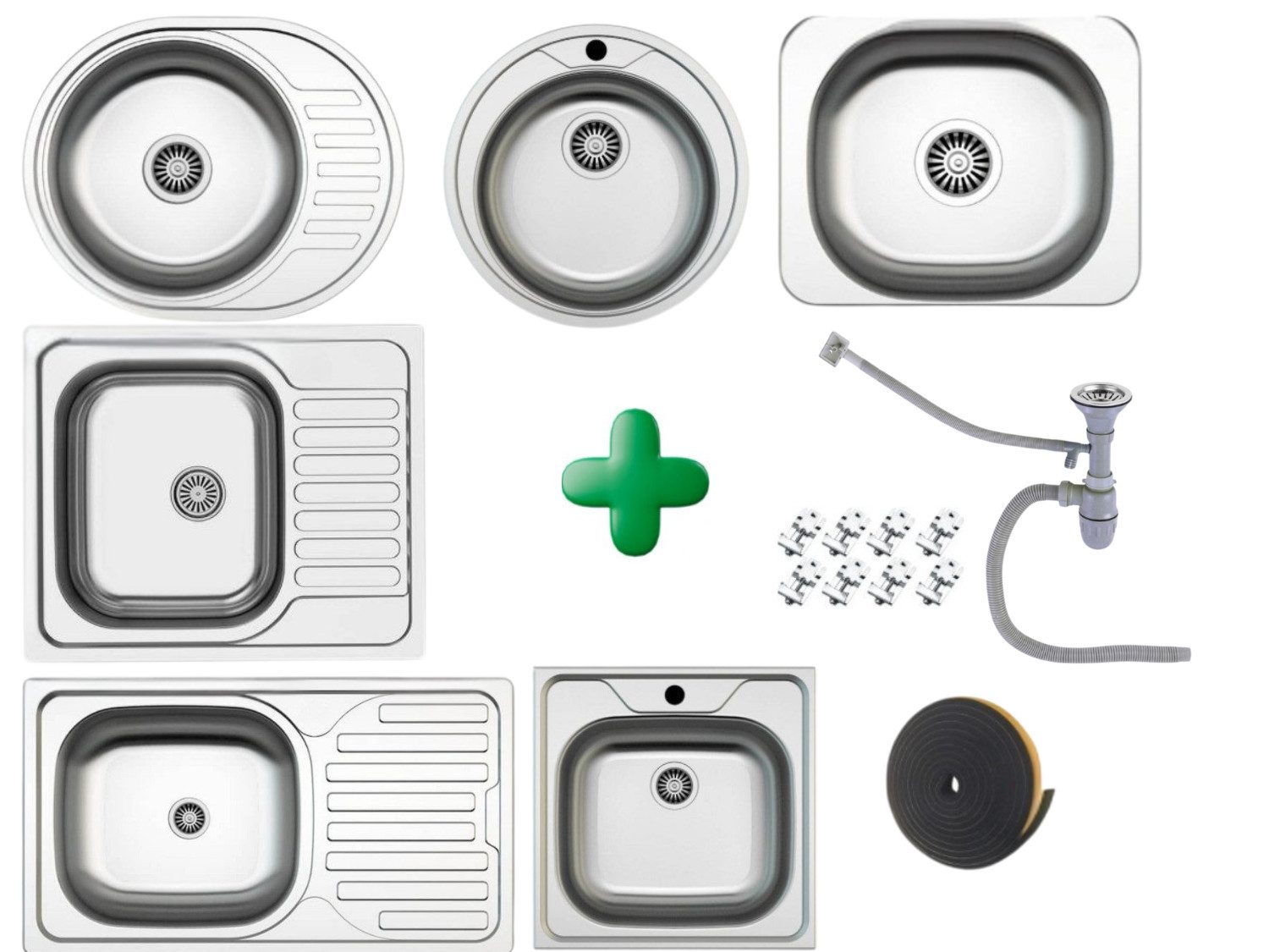 Faizee Home Edelstahlspüle Edelstahl Einbauspülen – Verschiedene Modelle, Modern und Langlebig, Oval, 57/16 cm