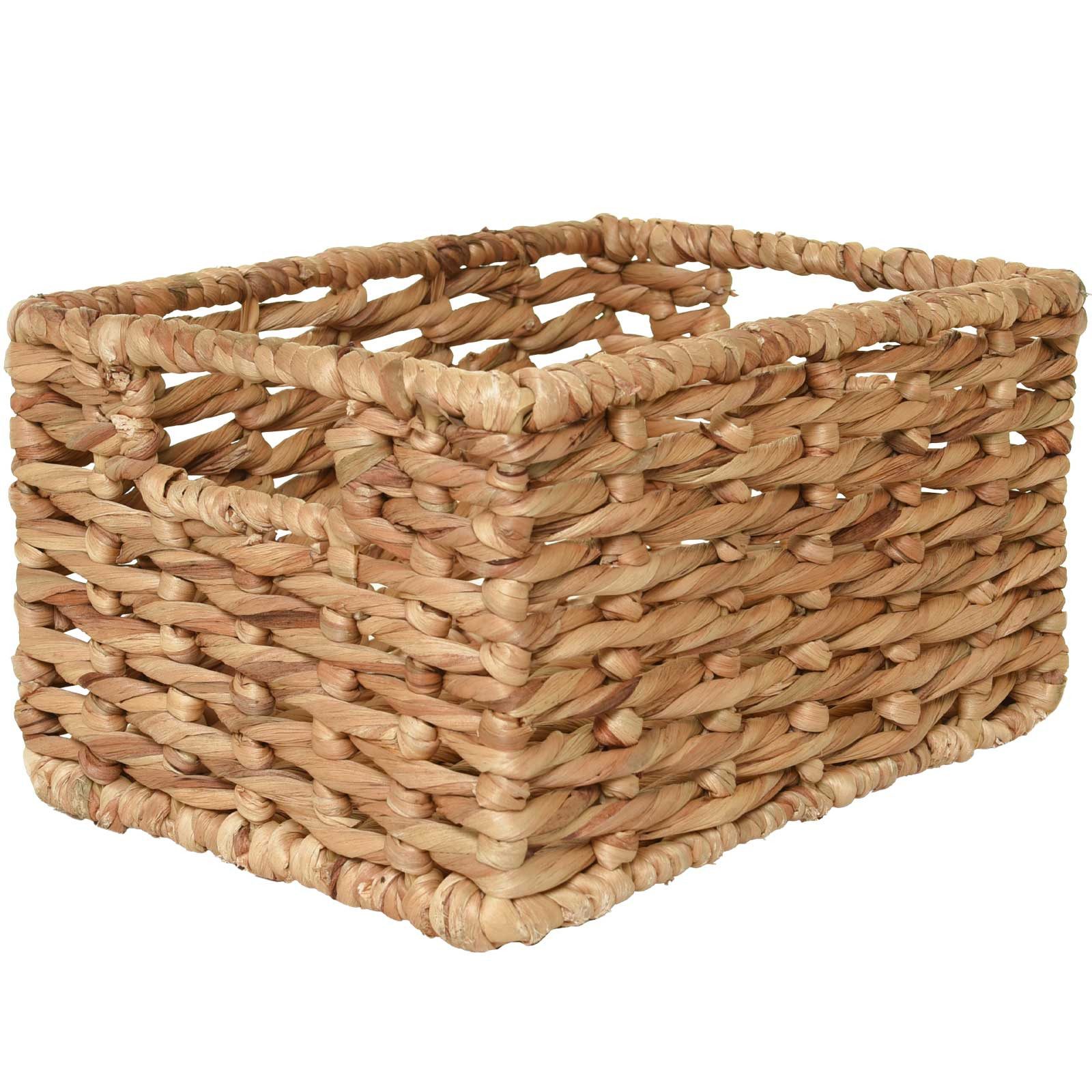 VIVANNO Regalkorb Wasserhyazinthe CESTERO Kasten - Natur Geflochten (1 St), 34x24x18 cm