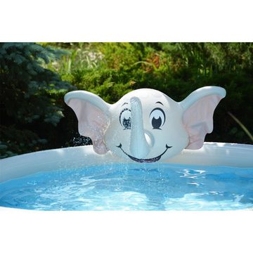 SunClub Planschbecken Kinder Pool 205 x 47 cm, (Quick up Pool mit aufblasbarem Luftring, 1-tlg), Planschbecken mit wassersprühendem Elefanten