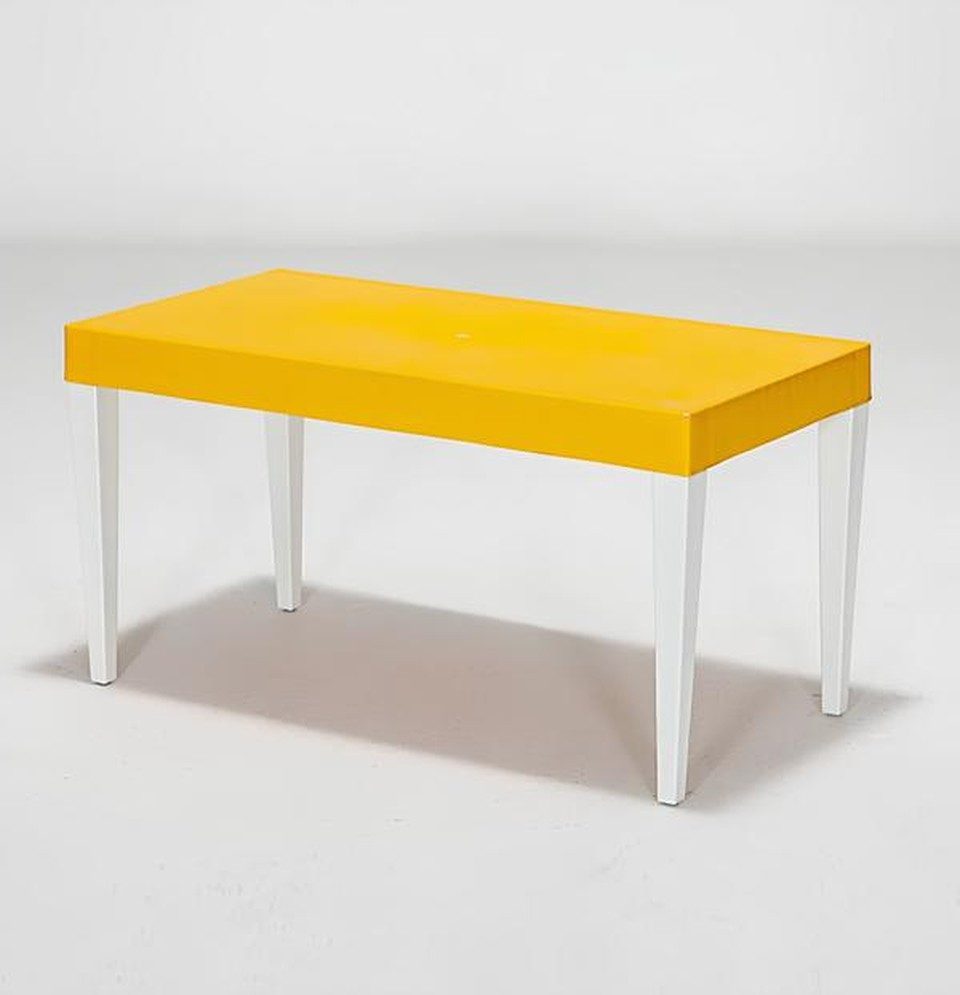 Xlmoebel Kindertisch Rechteckiger Gelber Designer Tisch für das Kinderzimmer (120 x 60 x 60 cm), Made in Europa