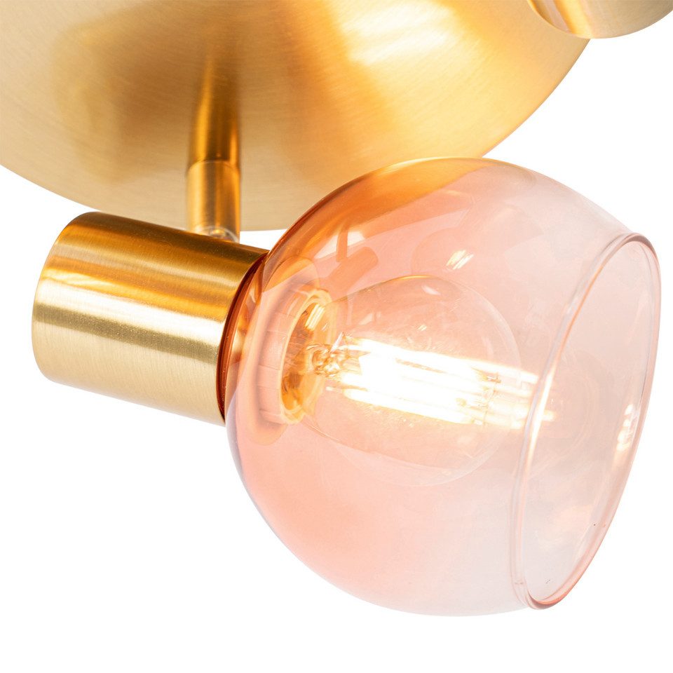 Qazqa LED Aufbaustrahler Vidro, ohne Leuchtmittel, E14, Rosa, Art Deco, Sta günstig online kaufen